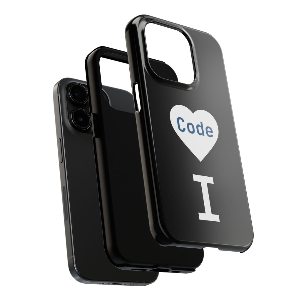 I <CODE> Heart Phone Case | Minimalist Developer Cover