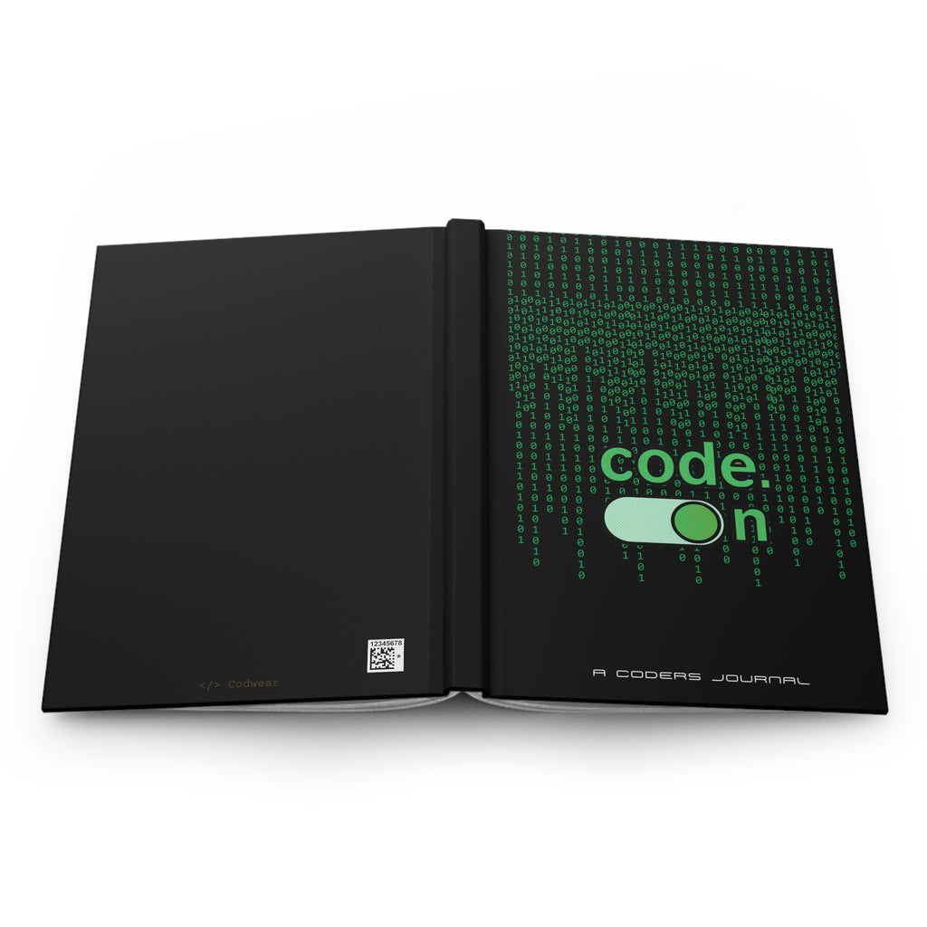 Code On Hardcover Journal — Coder’s Notebook with Binary Matrix Design