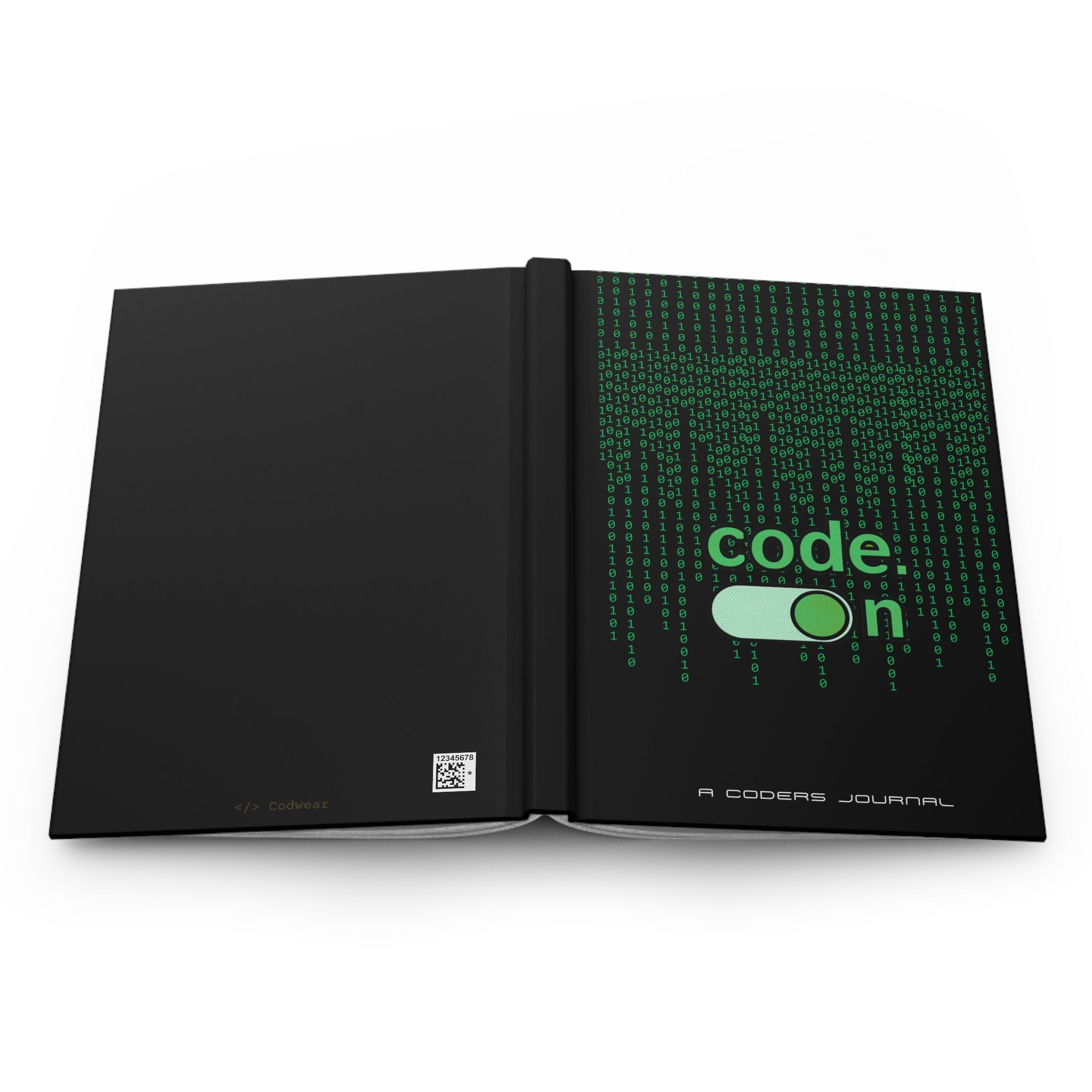 Code On Hardcover Journal — Coder’s Notebook with Binary Matrix Design