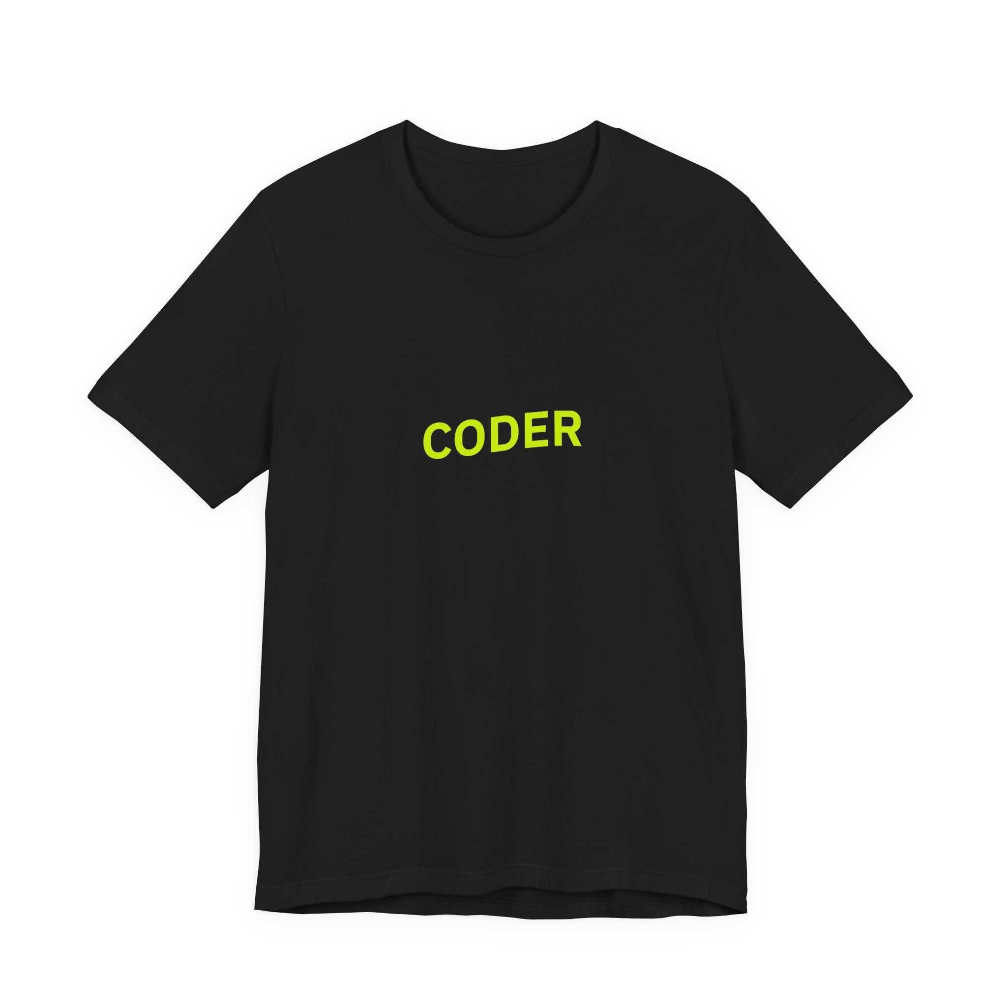 Coder T-Shirt — Minimal Neon Tech Tee for Programmers
