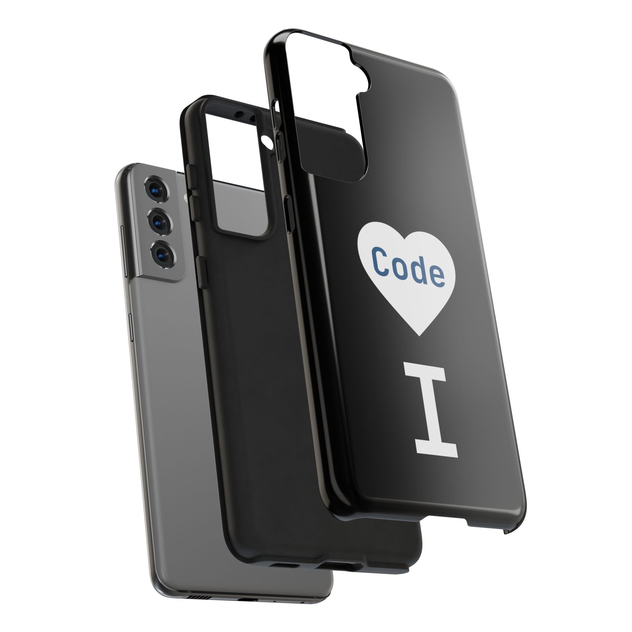 I <CODE> Heart Phone Case | Minimalist Developer Cover