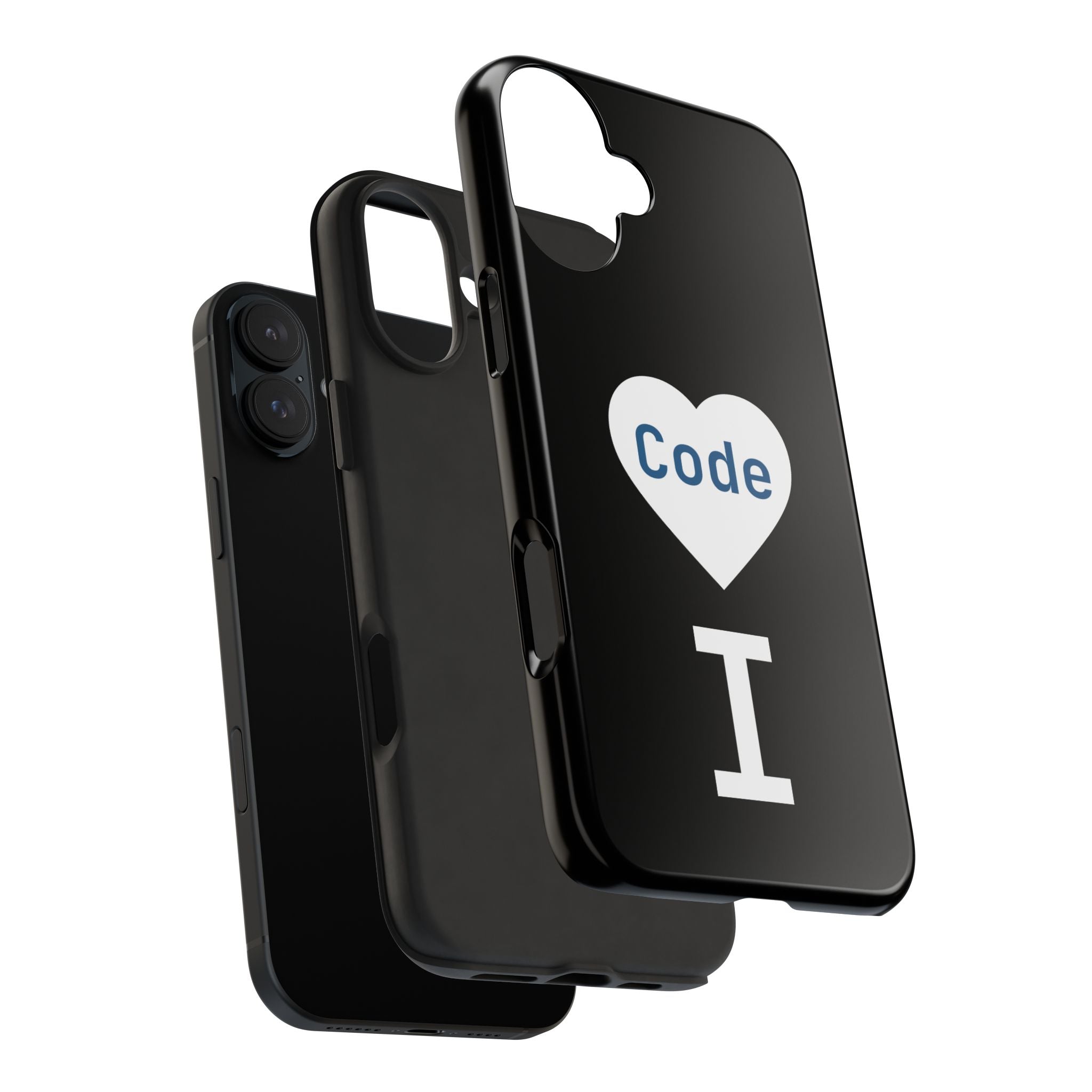 I <CODE> Heart Phone Case | Minimalist Developer Cover