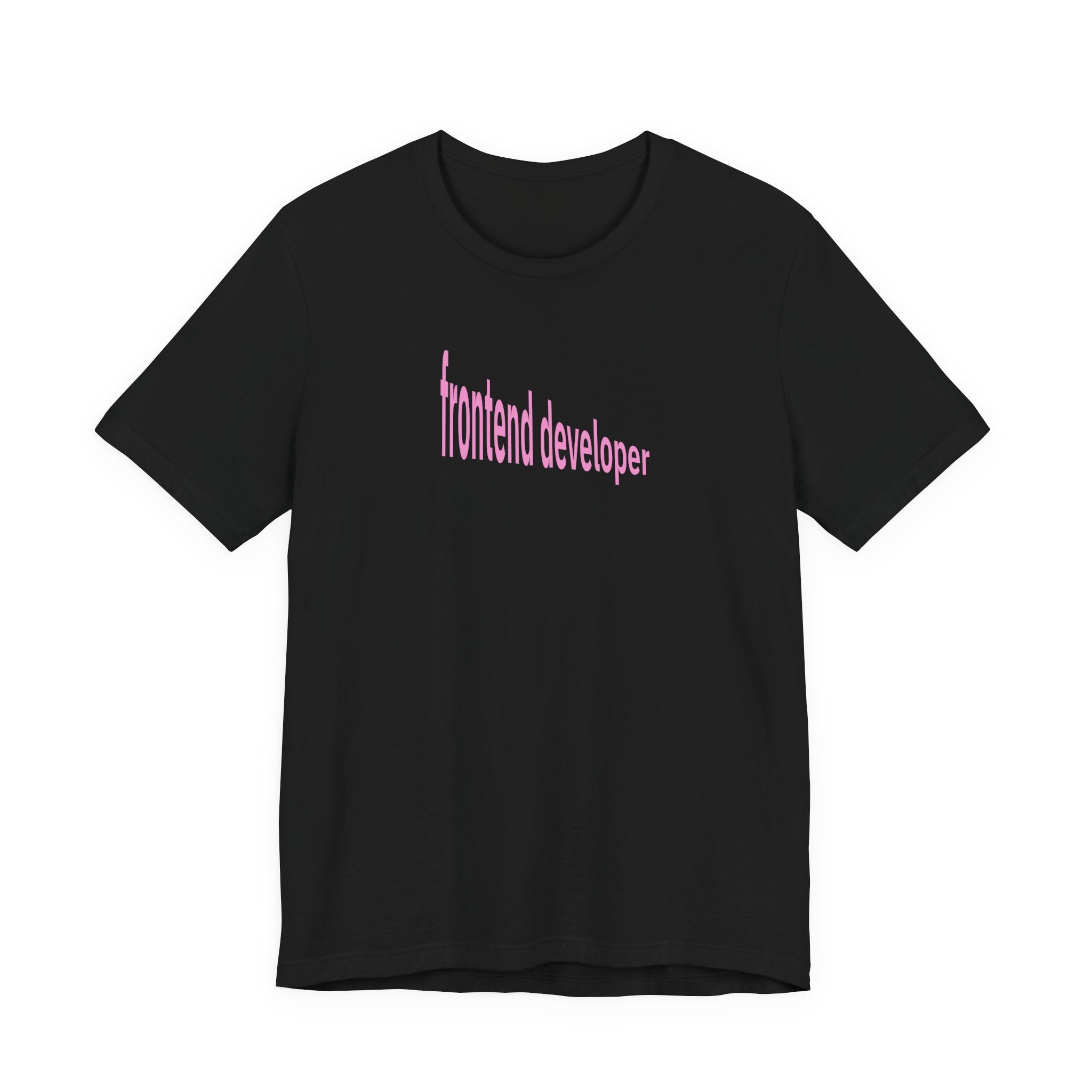 Frontend Developer T-Shirt — Minimal Pink Text Tee for Web Designers & Developers