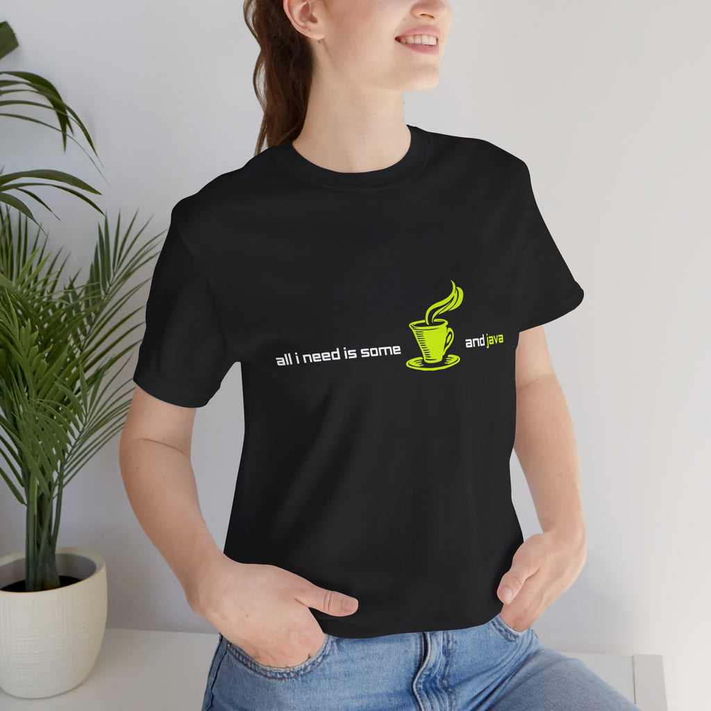 Java Developer T-Shirt - "All I Need is Coffee & Java" Retro Coding Tee