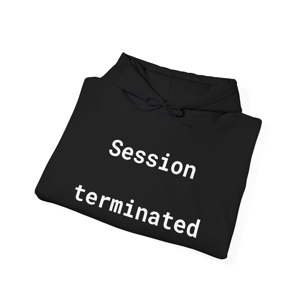 Session Terminated Hoodie — Retro Computer Vaporwave Tech Sweatshirt