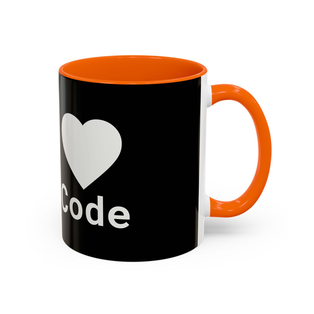 I <CODE> Heart Mug | Programmer Two-Tone Coffee Mug (11oz, 15oz)