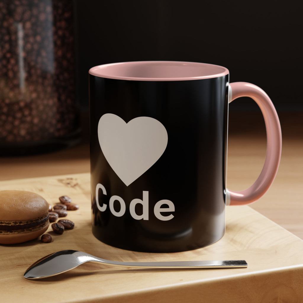 I <CODE> Heart Mug | Programmer Two-Tone Coffee Mug (11oz, 15oz)