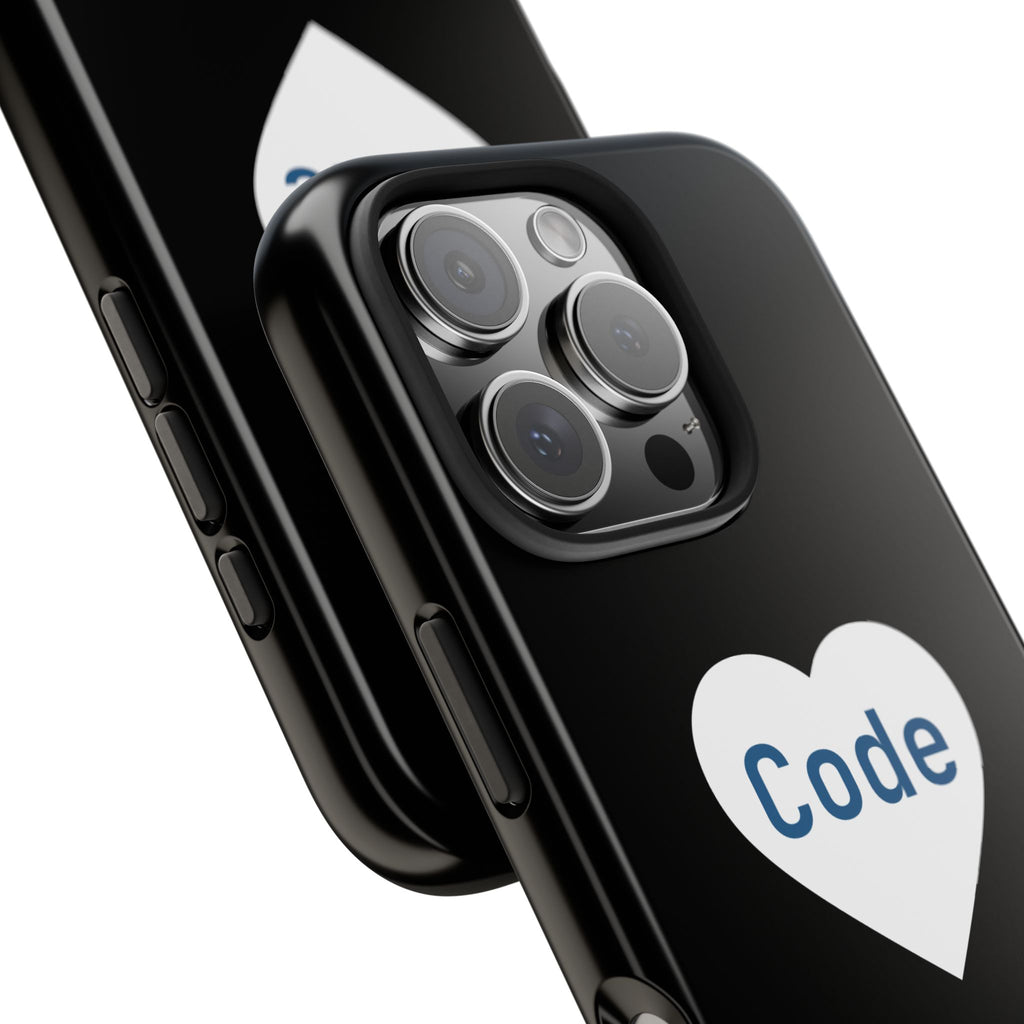 I <CODE> Heart Phone Case | Minimalist Developer Cover
