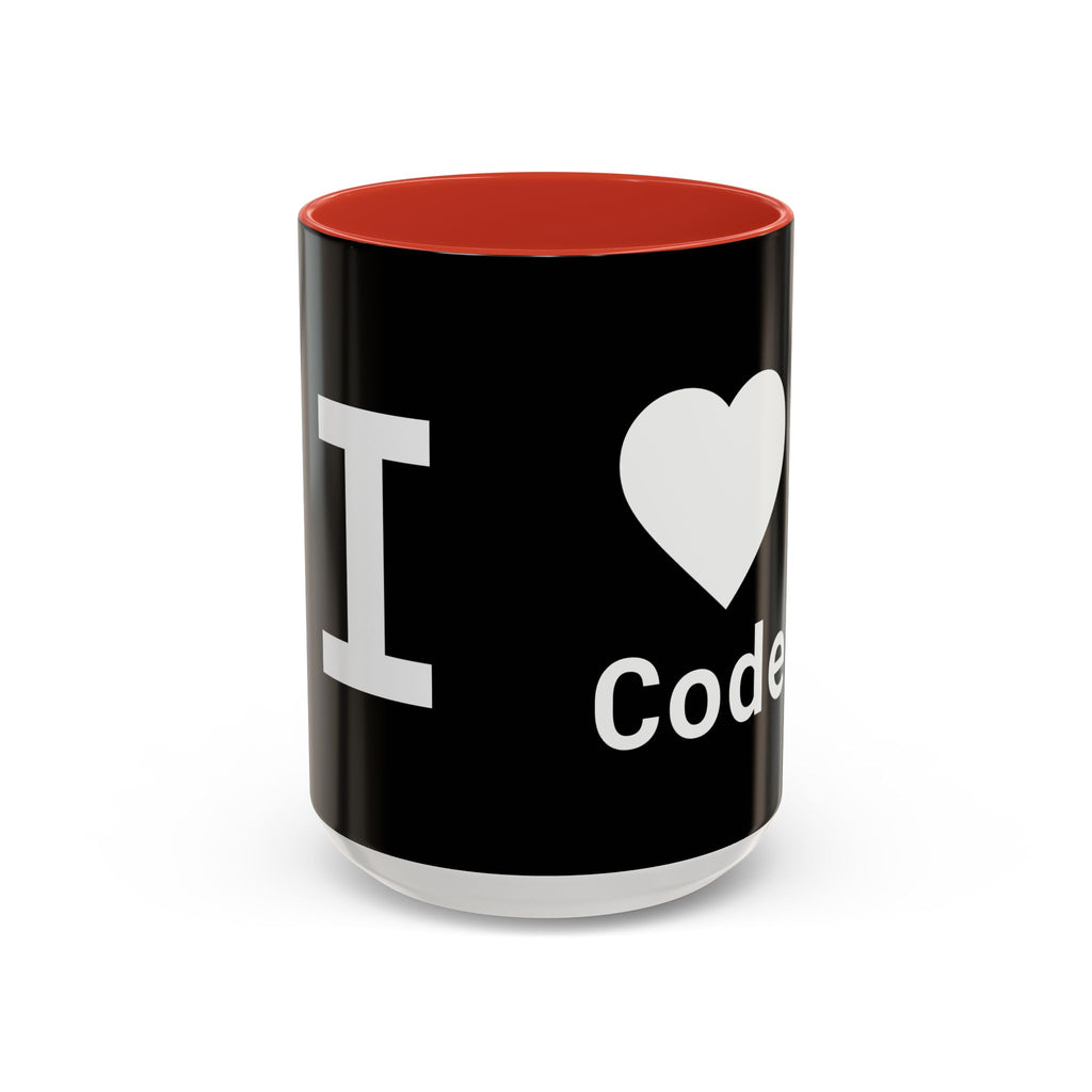 I <CODE> Heart Mug | Programmer Two-Tone Coffee Mug (11oz, 15oz)