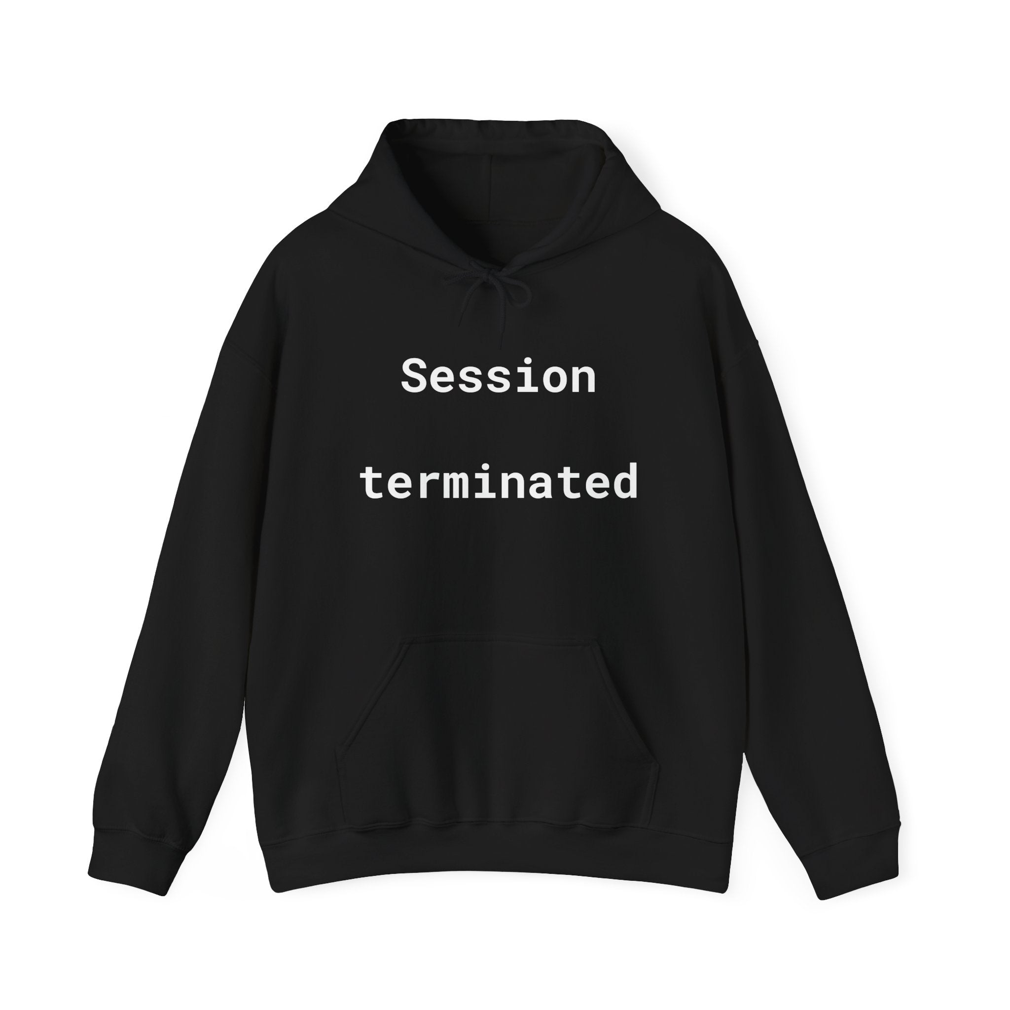 Session Terminated Hoodie — Retro Computer Vaporwave Tech Sweatshirt