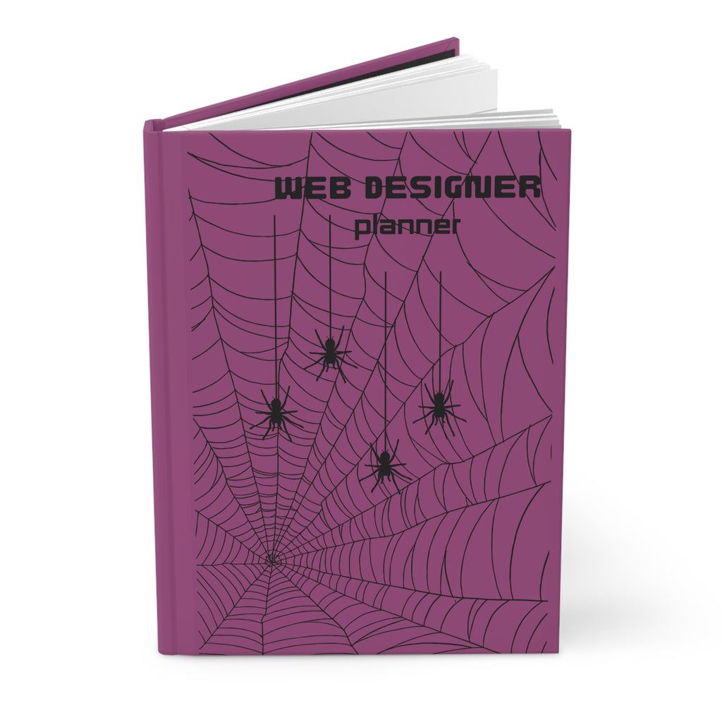 Web Designer Planner Hardcover Journal — Spider Web Halloween Project Notebook