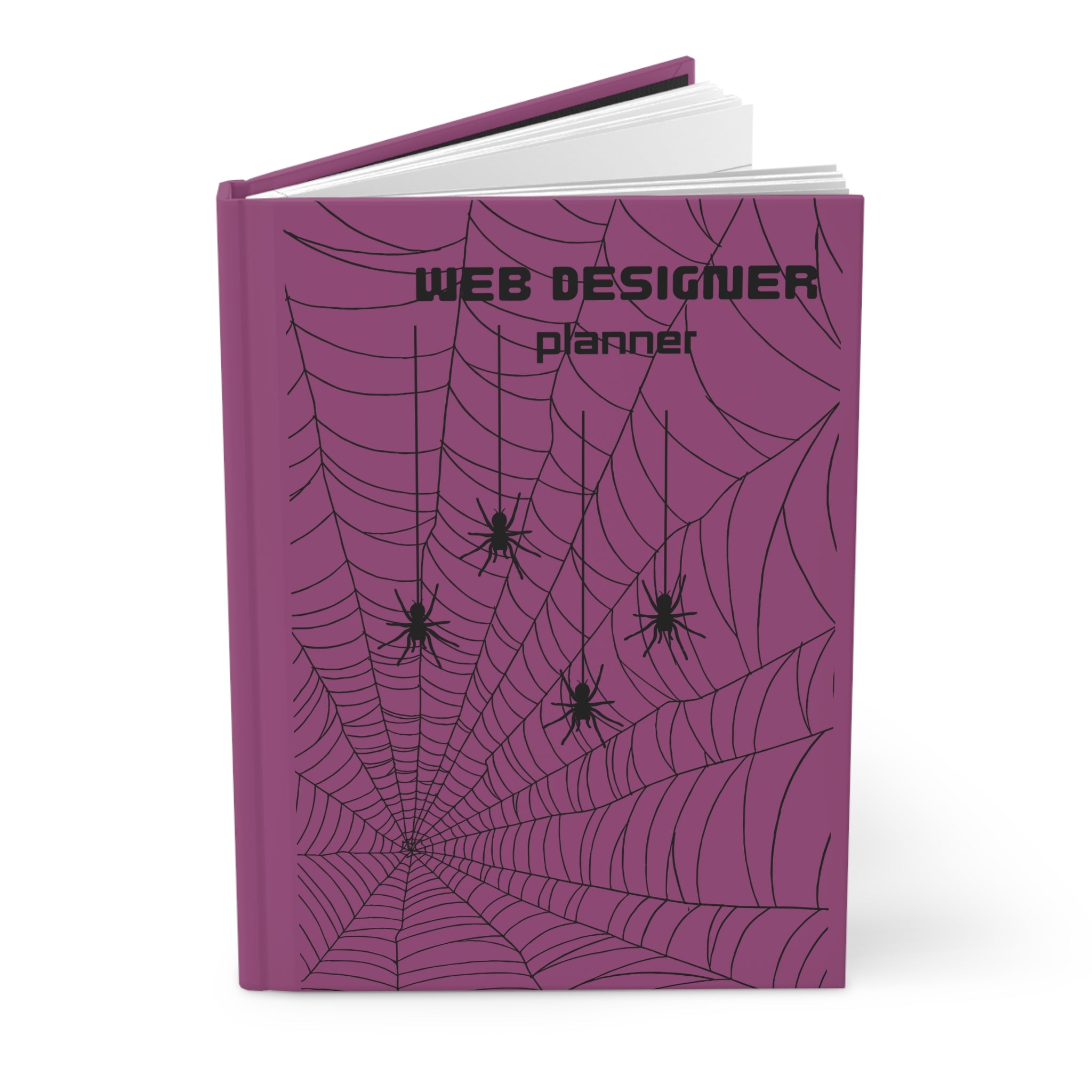 Web Designer Planner Hardcover Journal — Spider Web Halloween Project Notebook