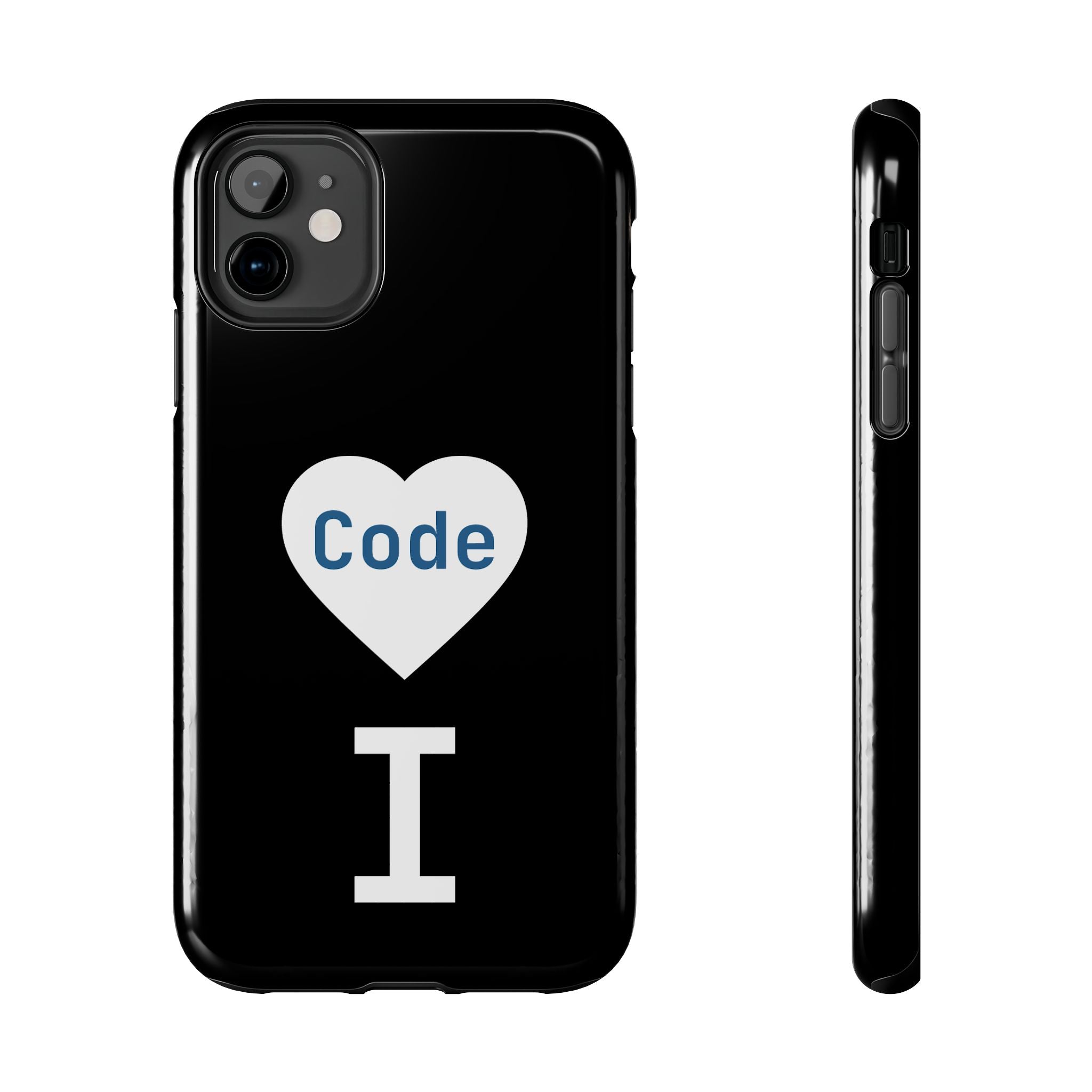 I <CODE> Heart Phone Case | Minimalist Developer Cover