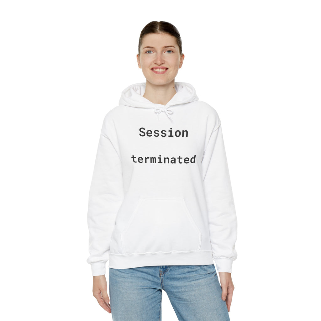 Hoodie — "Session Terminated" Retro Computer Graphic Hoodie