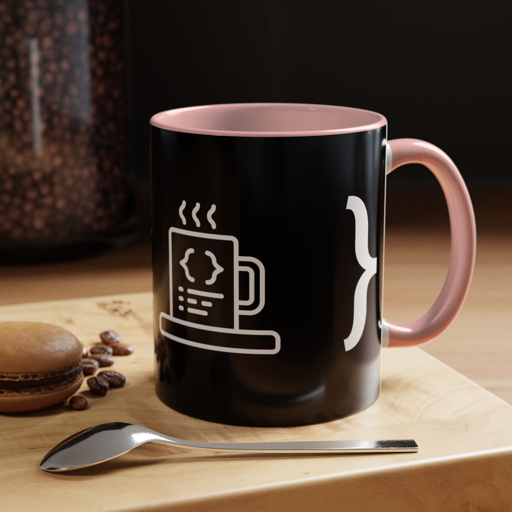 Binary Pulse: Minimalist White-on-Black Developer Mug