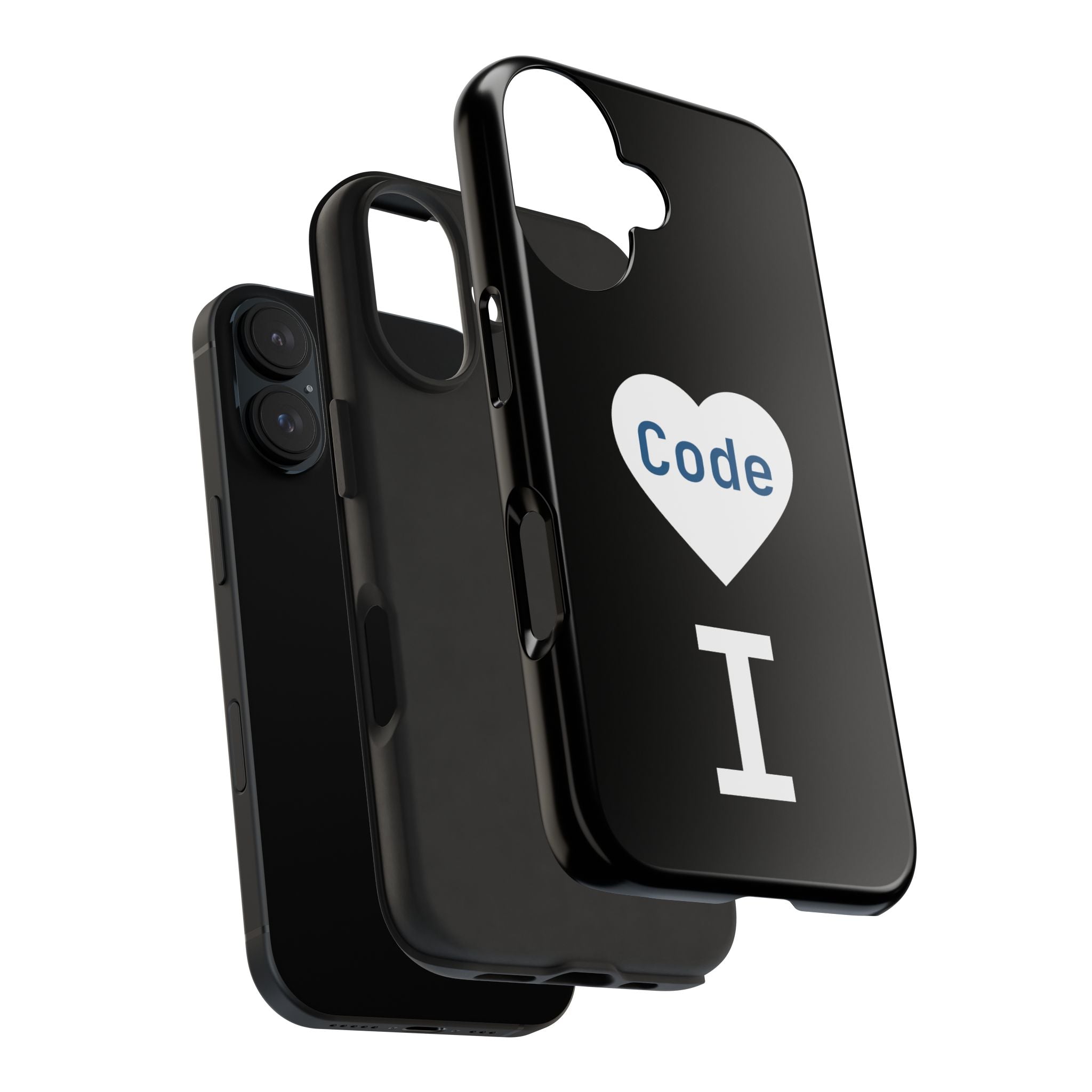 I <CODE> Heart Phone Case | Minimalist Developer Cover