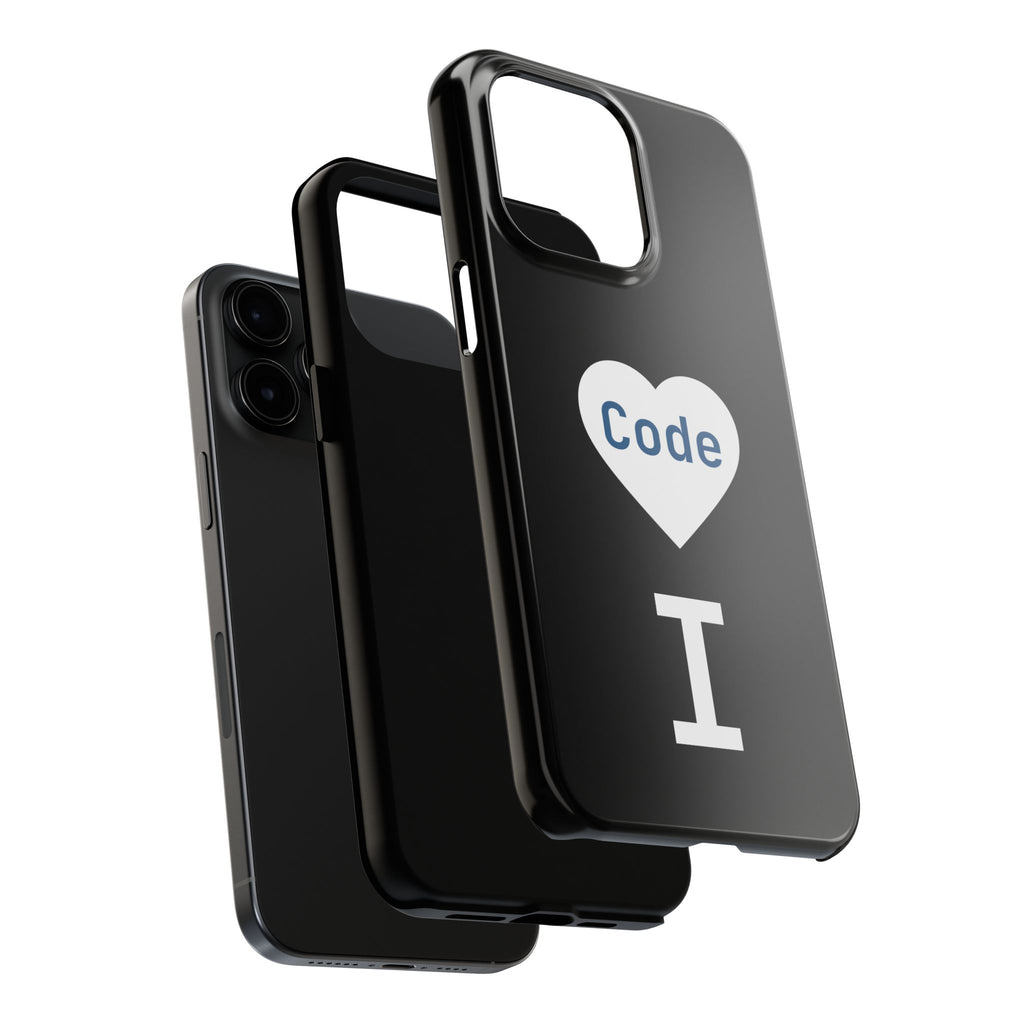 I <CODE> Heart Phone Case | Minimalist Developer Cover
