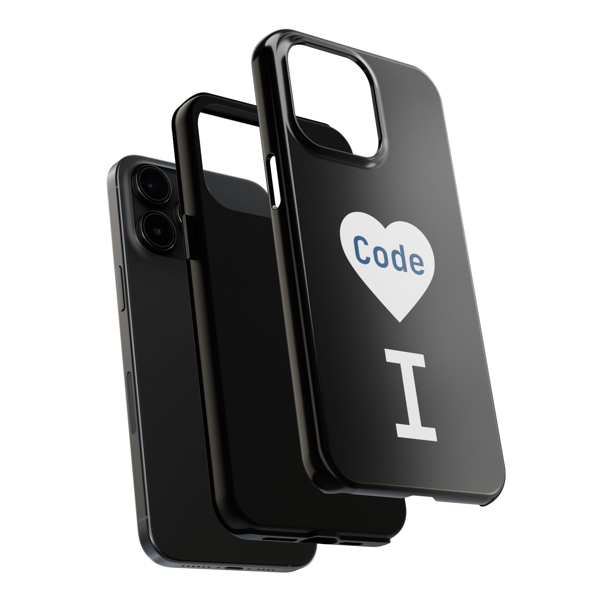 I <CODE> Heart Phone Case | Minimalist Developer Cover