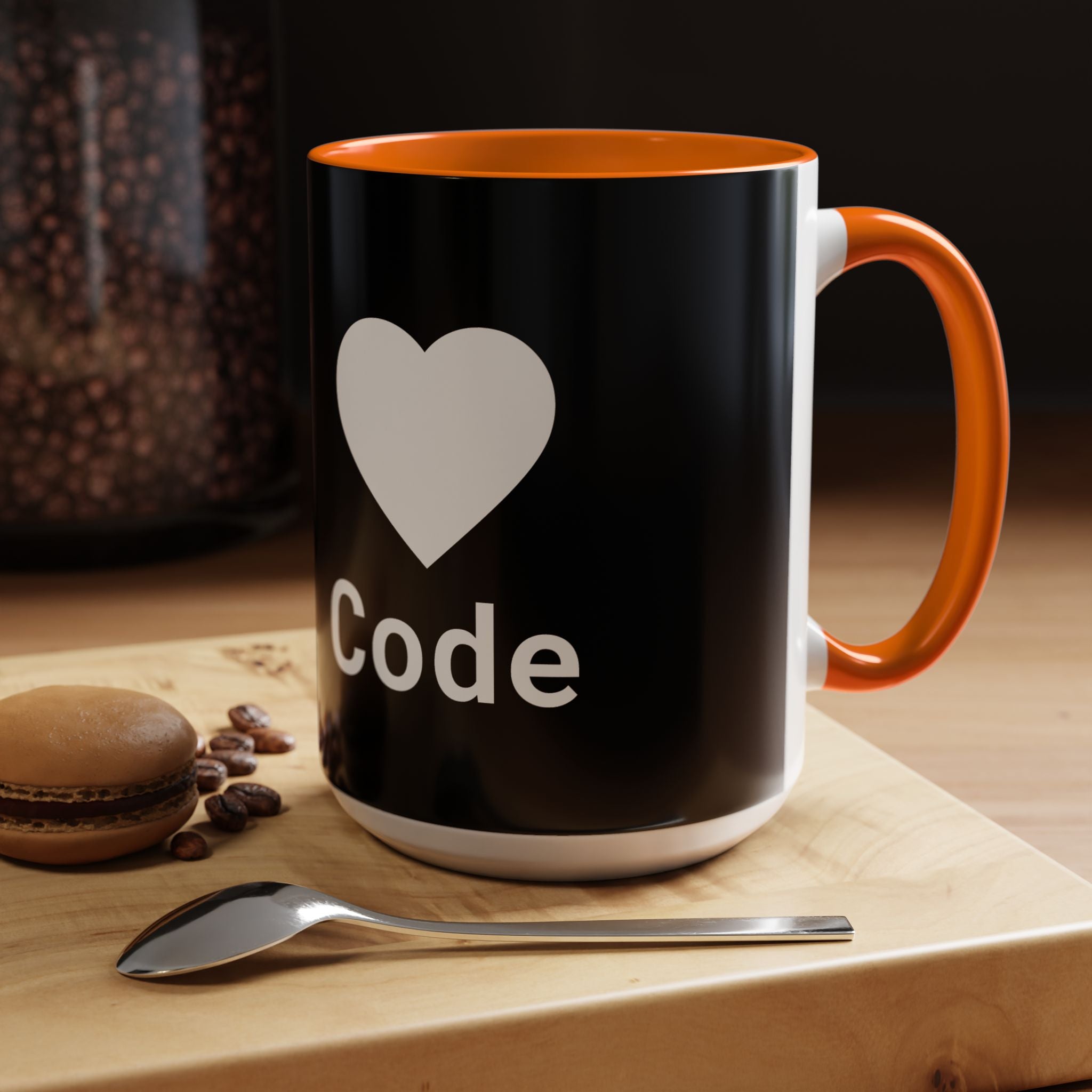I <CODE> Heart Mug | Programmer Two-Tone Coffee Mug (11oz, 15oz)
