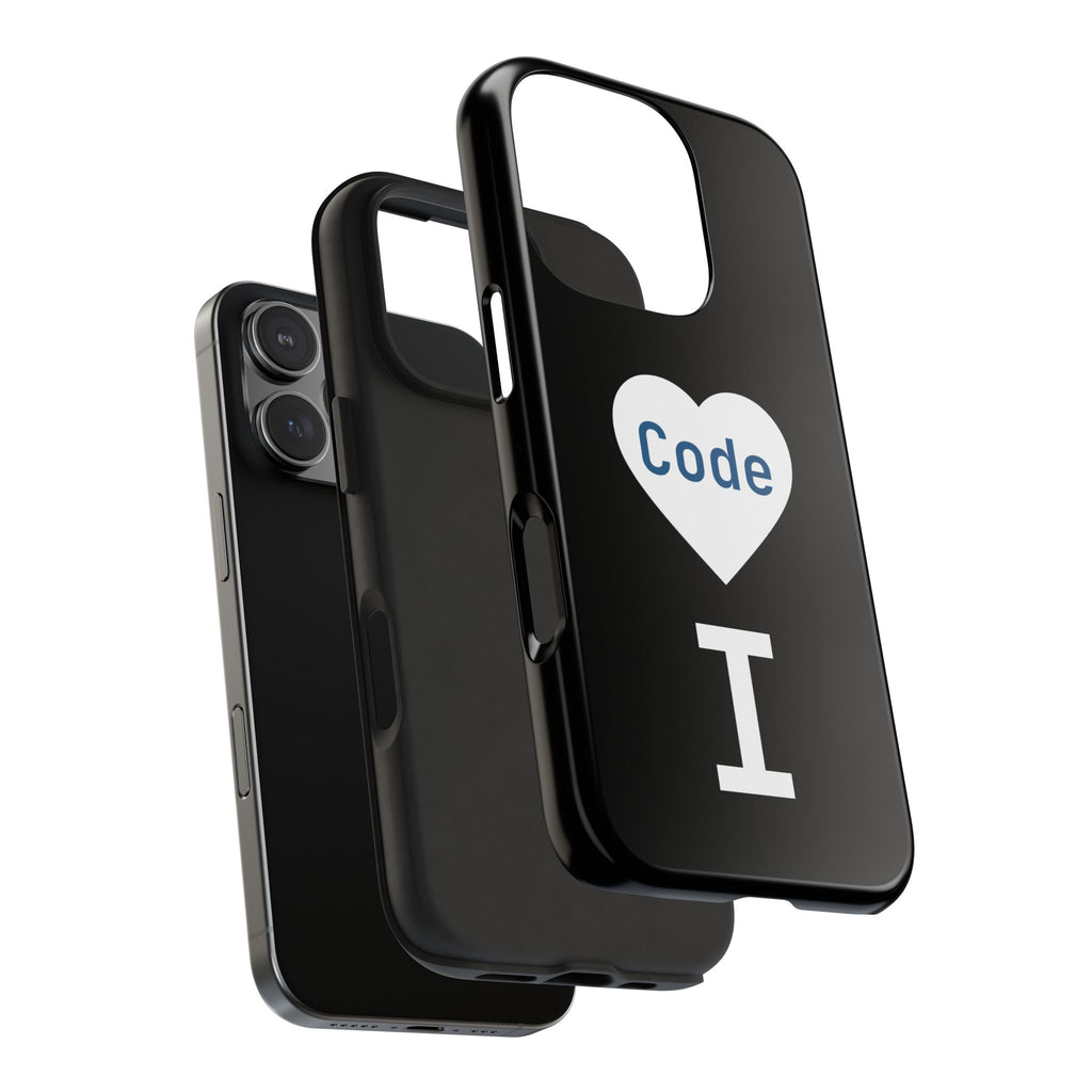 I <CODE> Heart Phone Case | Minimalist Developer Cover