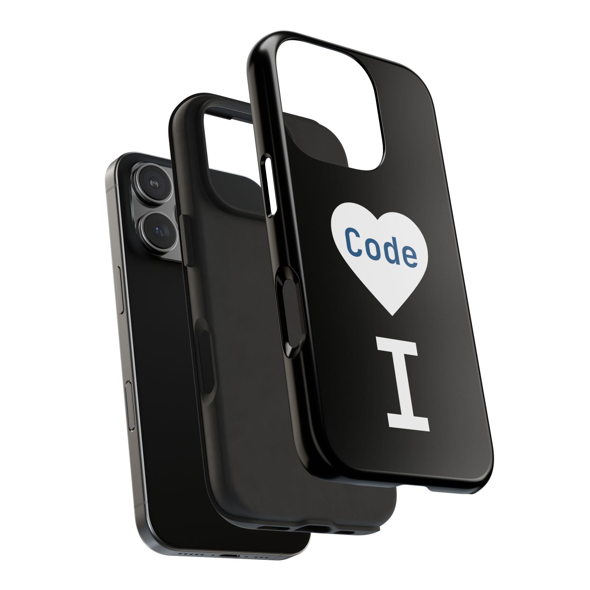 I <CODE> Heart Phone Case | Minimalist Developer Cover