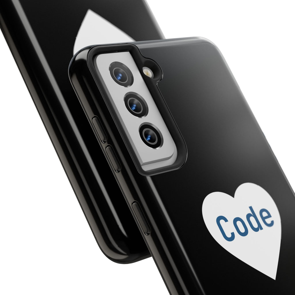 I <CODE> Heart Phone Case | Minimalist Developer Cover