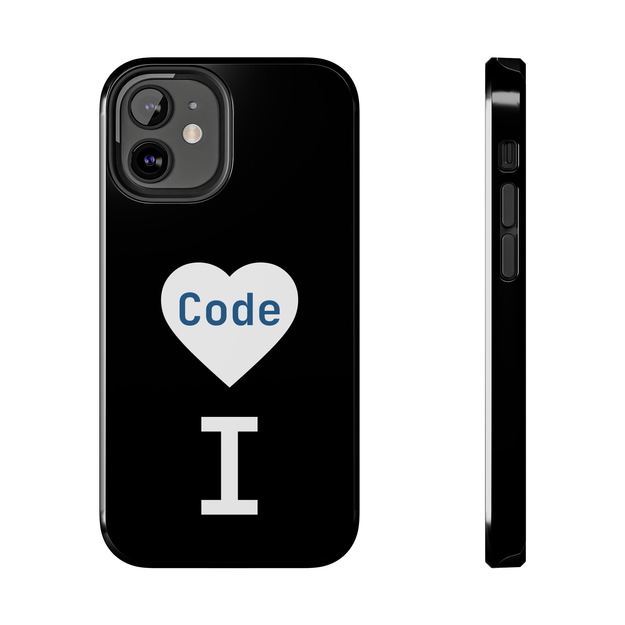 I <CODE> Heart Phone Case | Minimalist Developer Cover