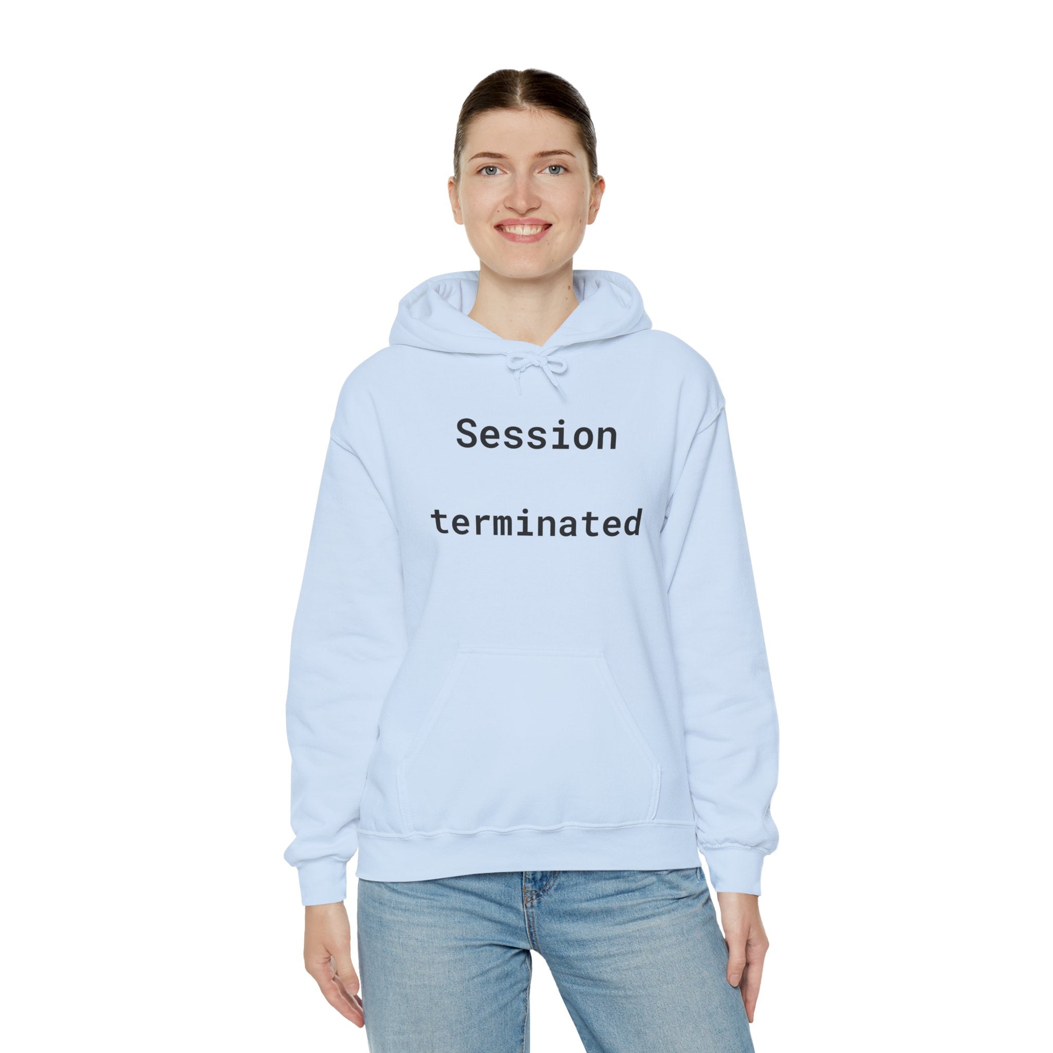 Hoodie — "Session Terminated" Retro Computer Graphic Hoodie