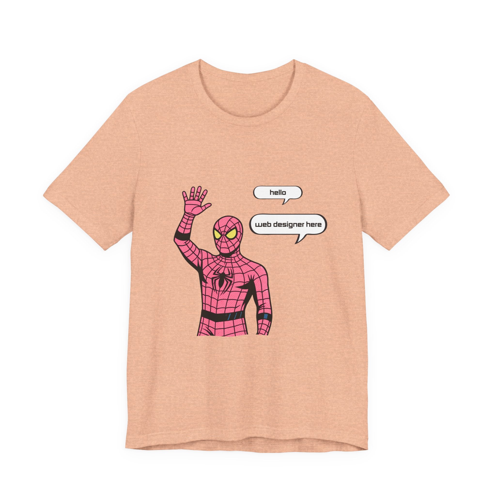 Spider Costume Tee — "hello web designer here" Graphic T-Shirt