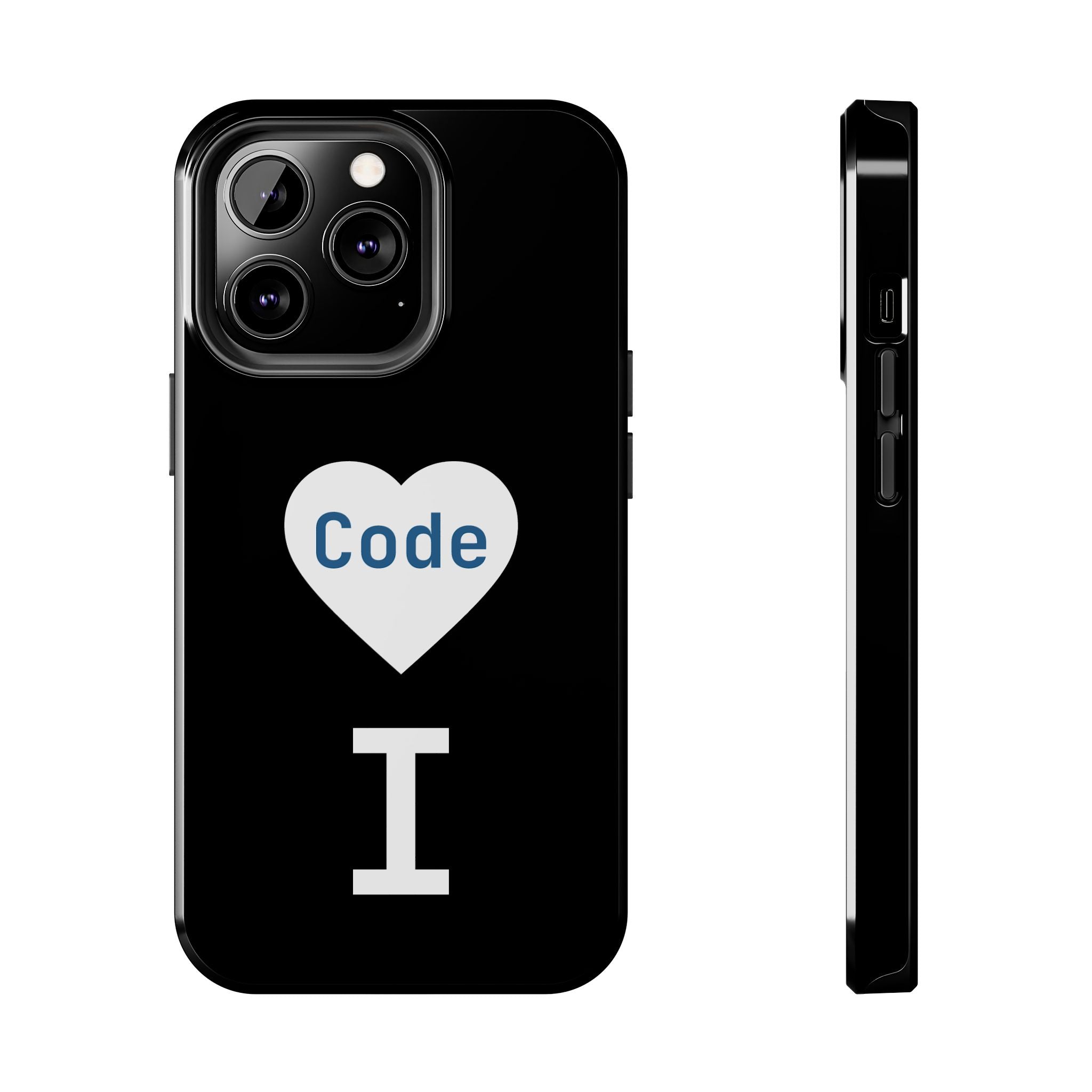 I <CODE> Heart Phone Case | Minimalist Developer Cover