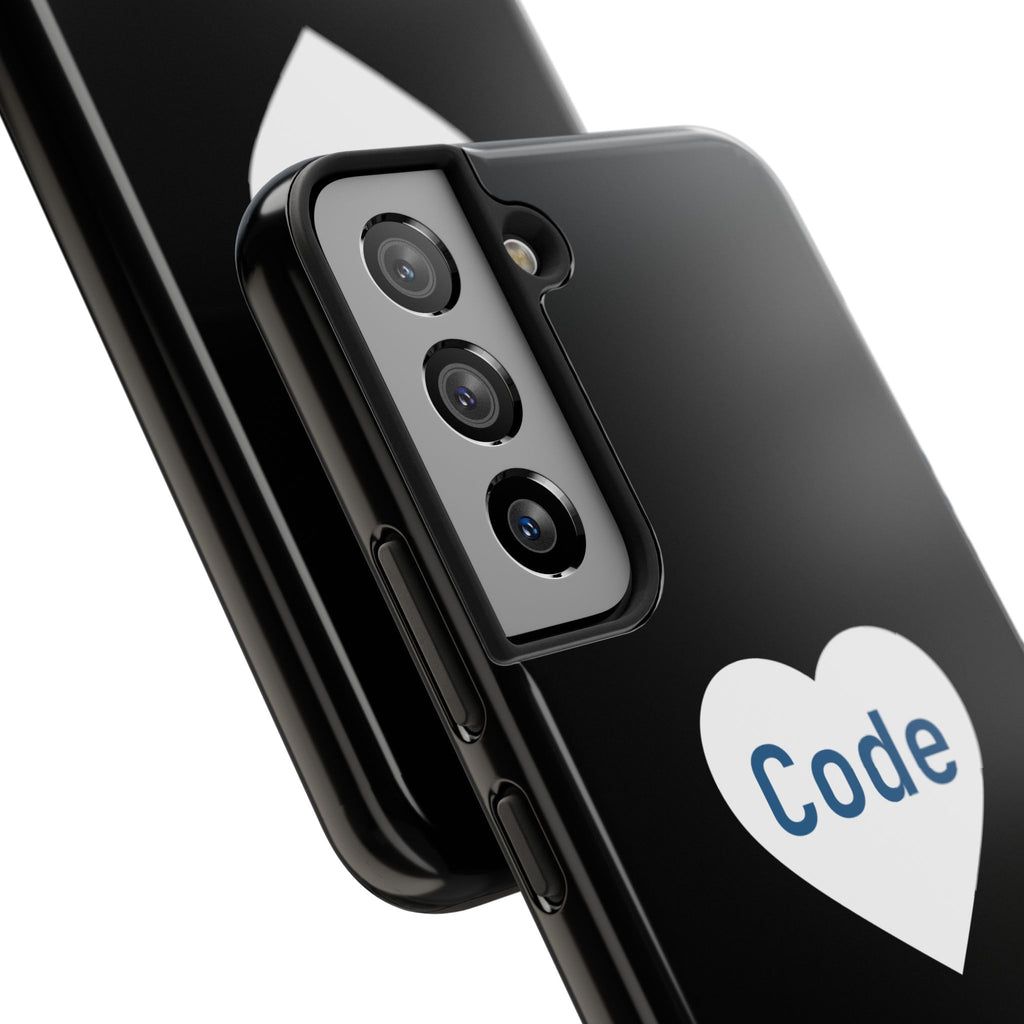 I <CODE> Heart Phone Case | Minimalist Developer Cover