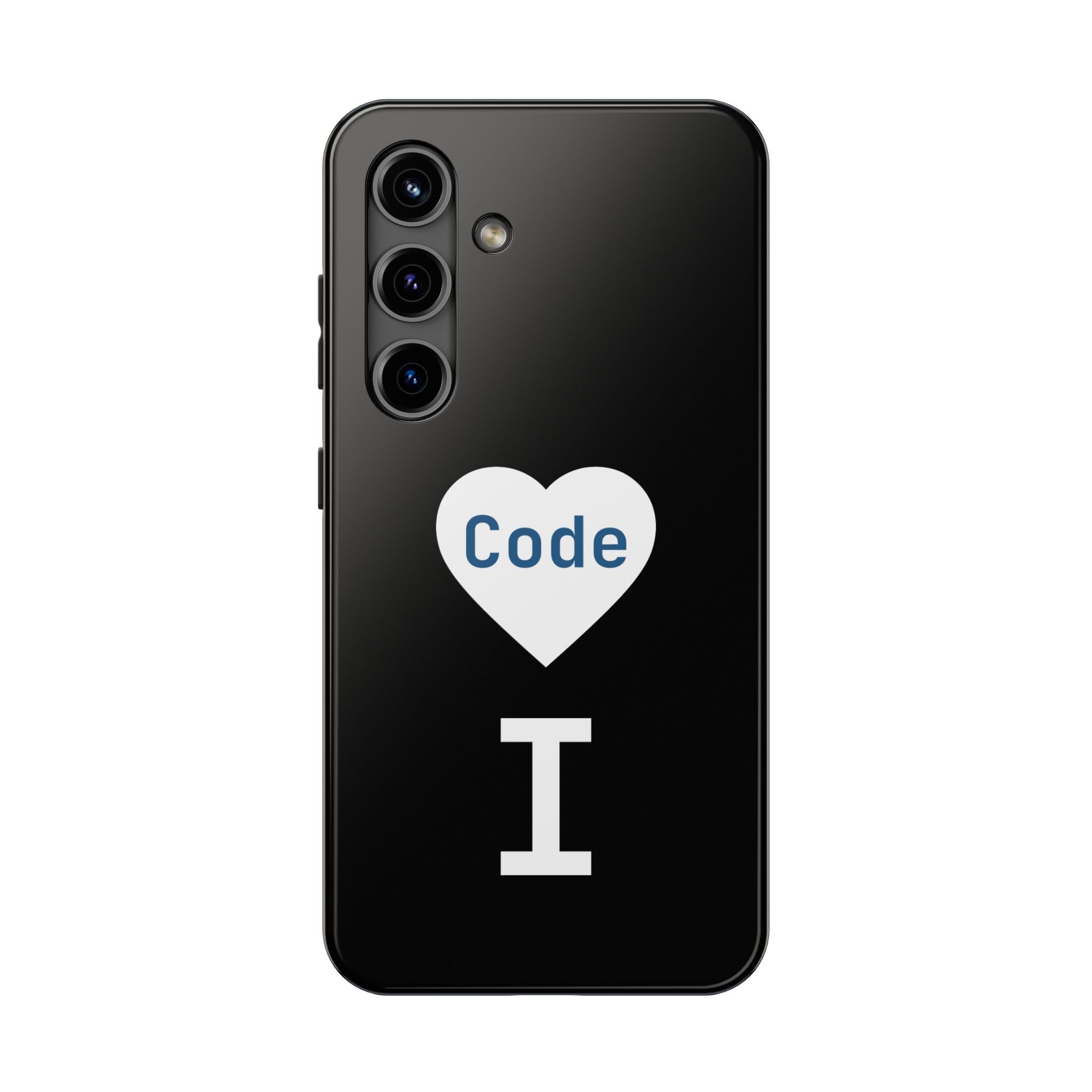 I <CODE> Heart Phone Case | Minimalist Developer Cover