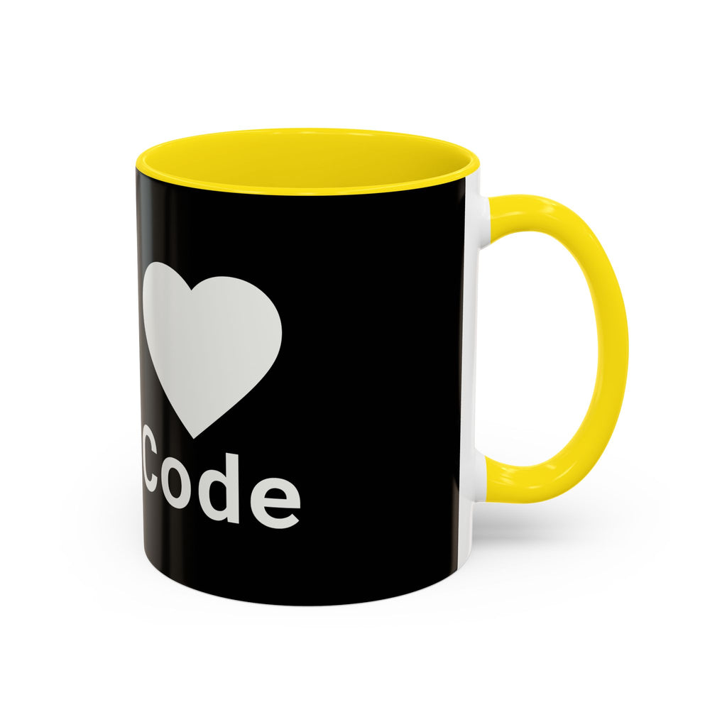 I <CODE> Heart Mug | Programmer Two-Tone Coffee Mug (11oz, 15oz)