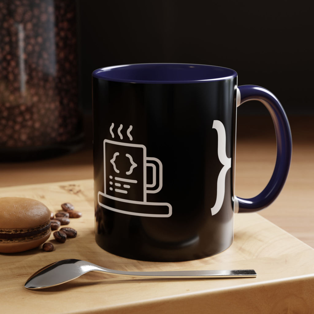 Binary Pulse: Minimalist White-on-Black Developer Mug