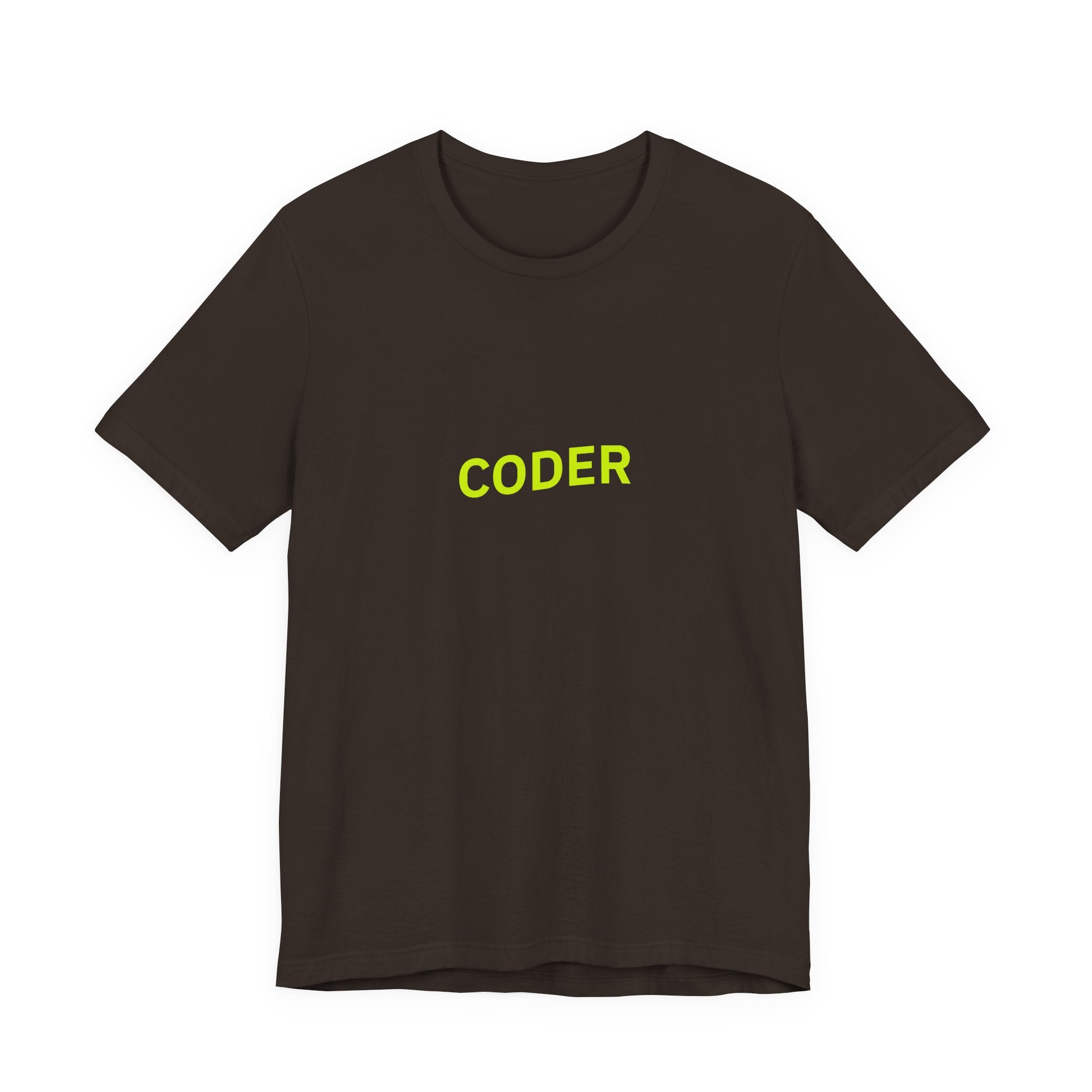 Coder T-Shirt — Minimal Neon Tech Tee for Programmers