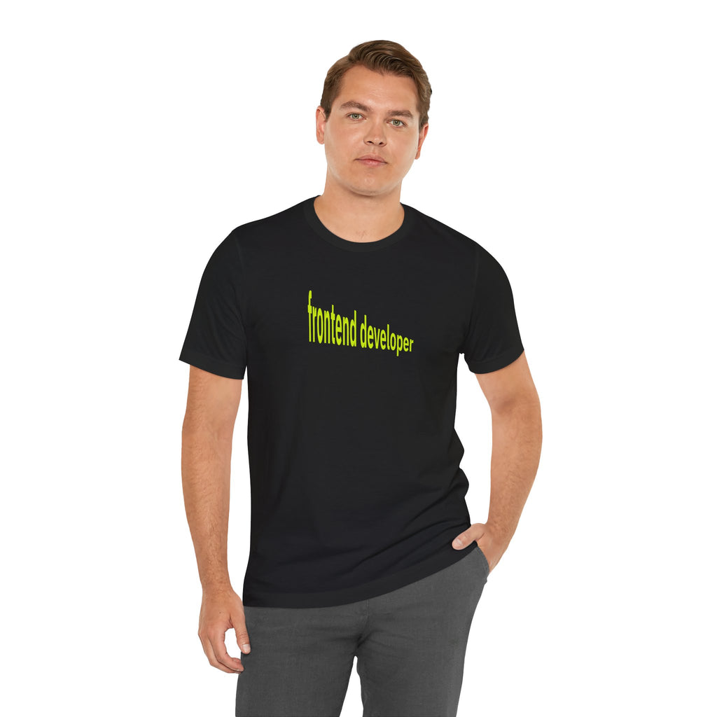 Frontend Developer T‑Shirt — Bright Neon Text Tee for Programmers