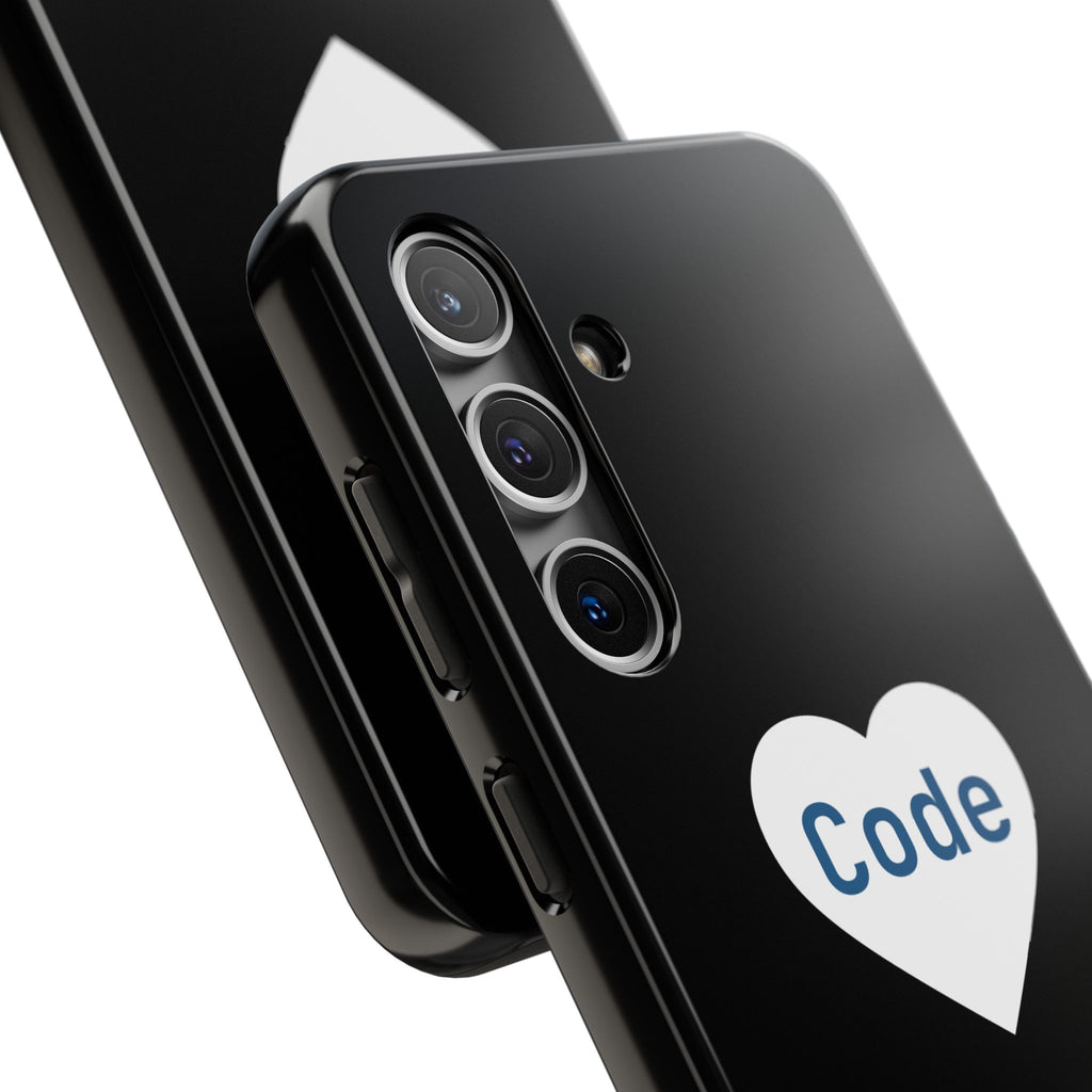 I <CODE> Heart Phone Case | Minimalist Developer Cover