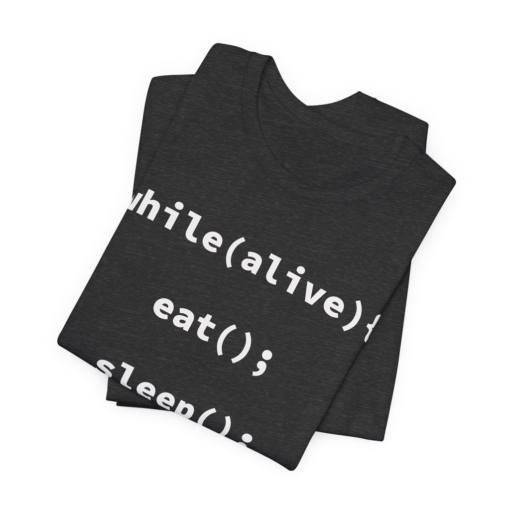 While Alive Eat Sleep Code T-Shirt | Programmer Coding Shirt | Developer Gift | Minimal Coding Tee