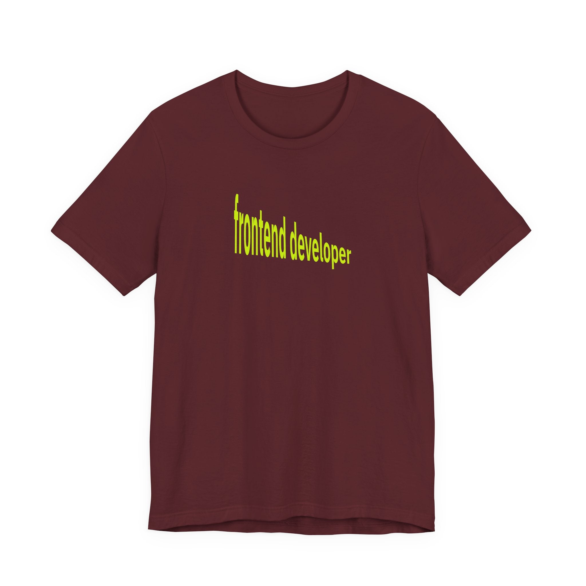 Frontend Developer T‑Shirt — Bright Neon Text Tee for Programmers