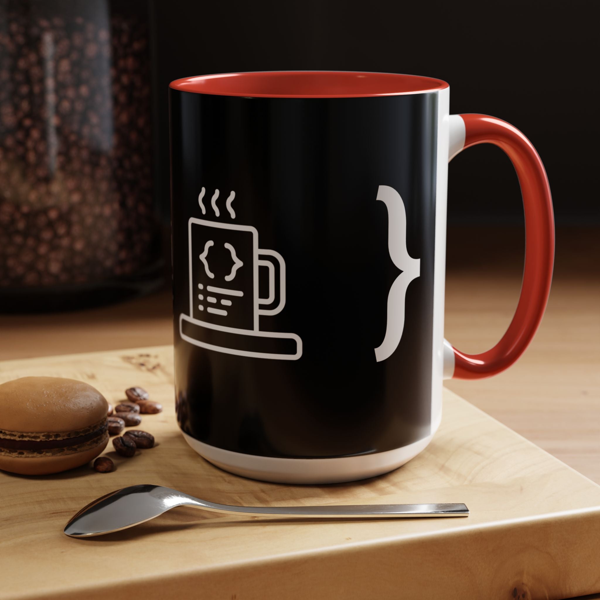Binary Pulse: Minimalist White-on-Black Developer Mug
