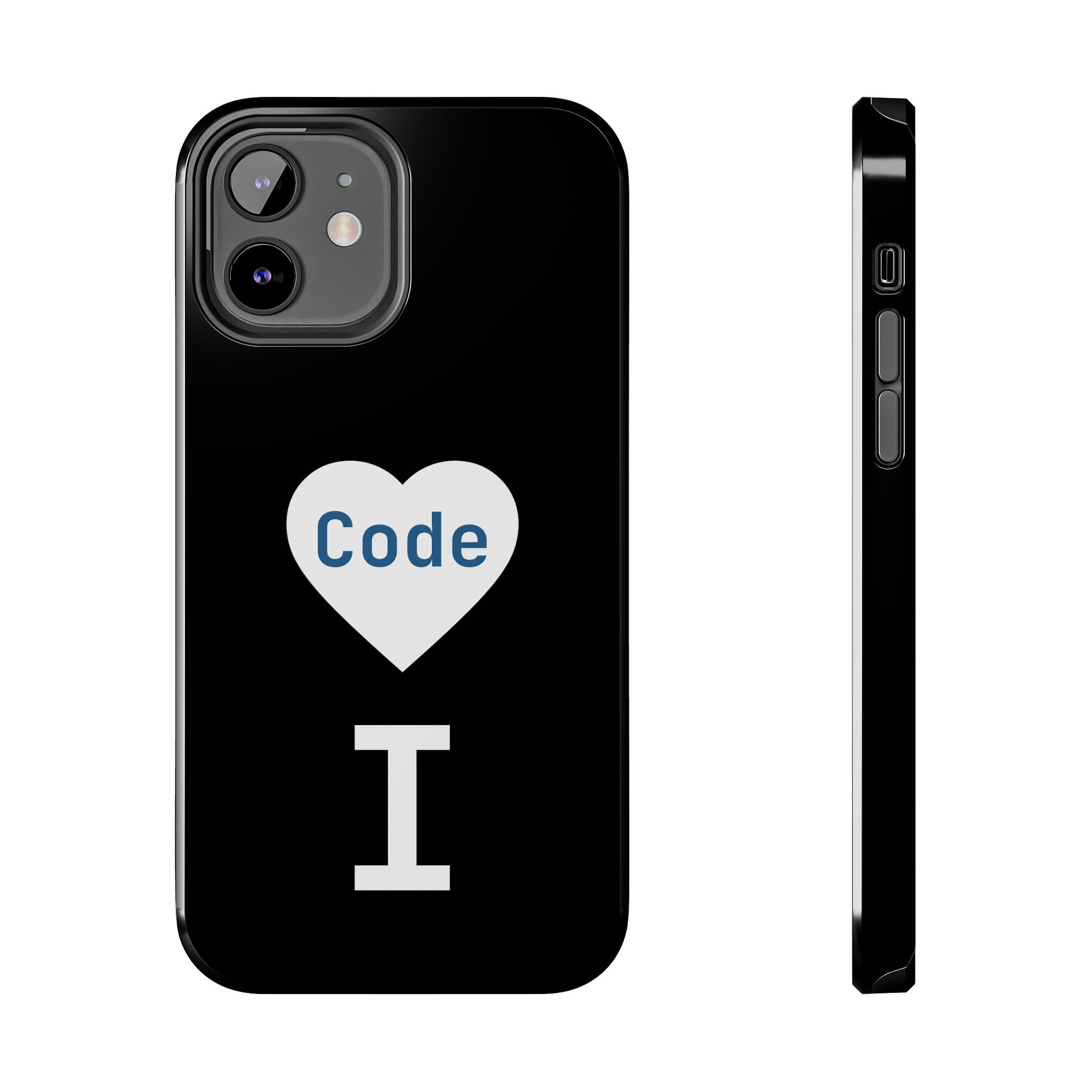 I <CODE> Heart Phone Case | Minimalist Developer Cover