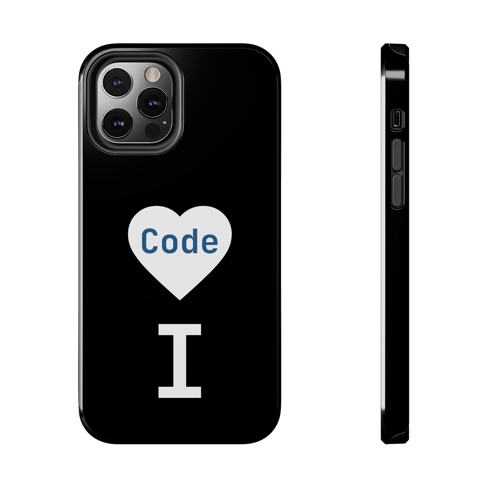 I <CODE> Heart Phone Case | Minimalist Developer Cover