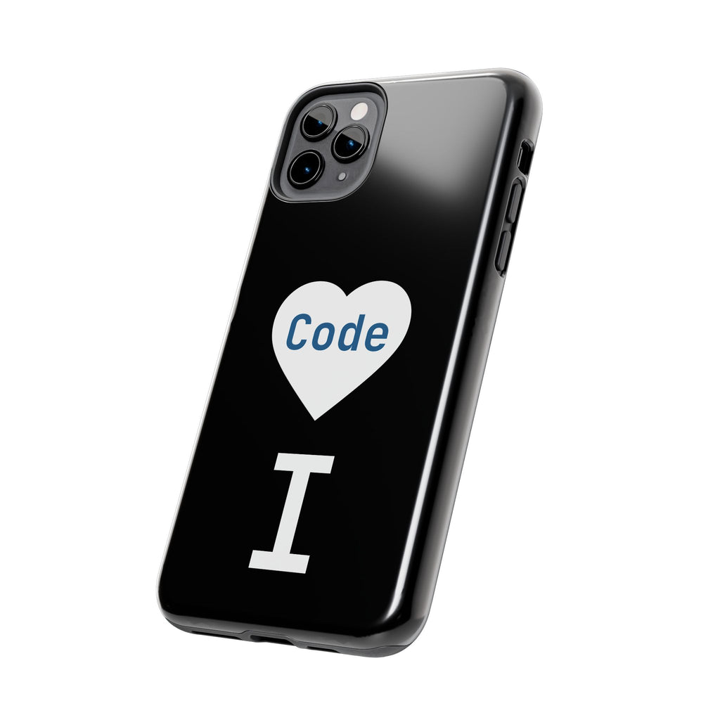 I <CODE> Heart Phone Case | Minimalist Developer Cover