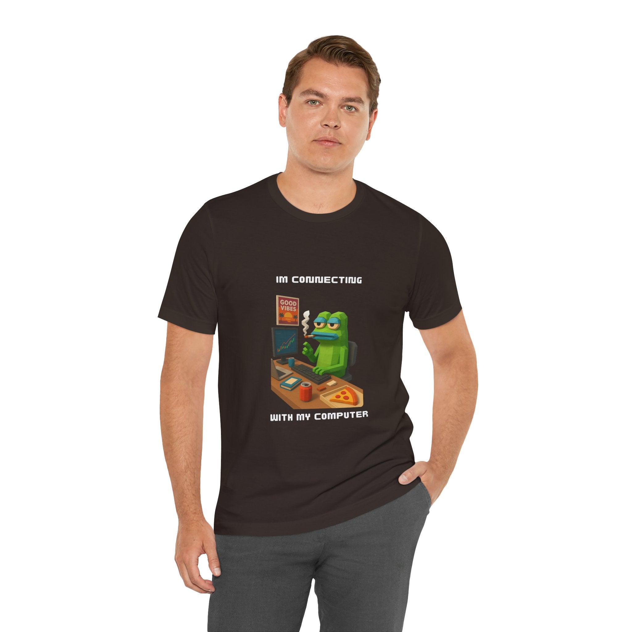 Gamer Frog Tee — "Good Vibes" Desk Gaming T-Shirt