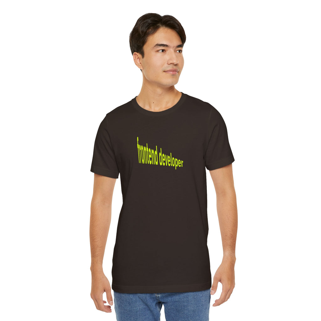 Frontend Developer T‑Shirt — Bright Neon Text Tee for Programmers