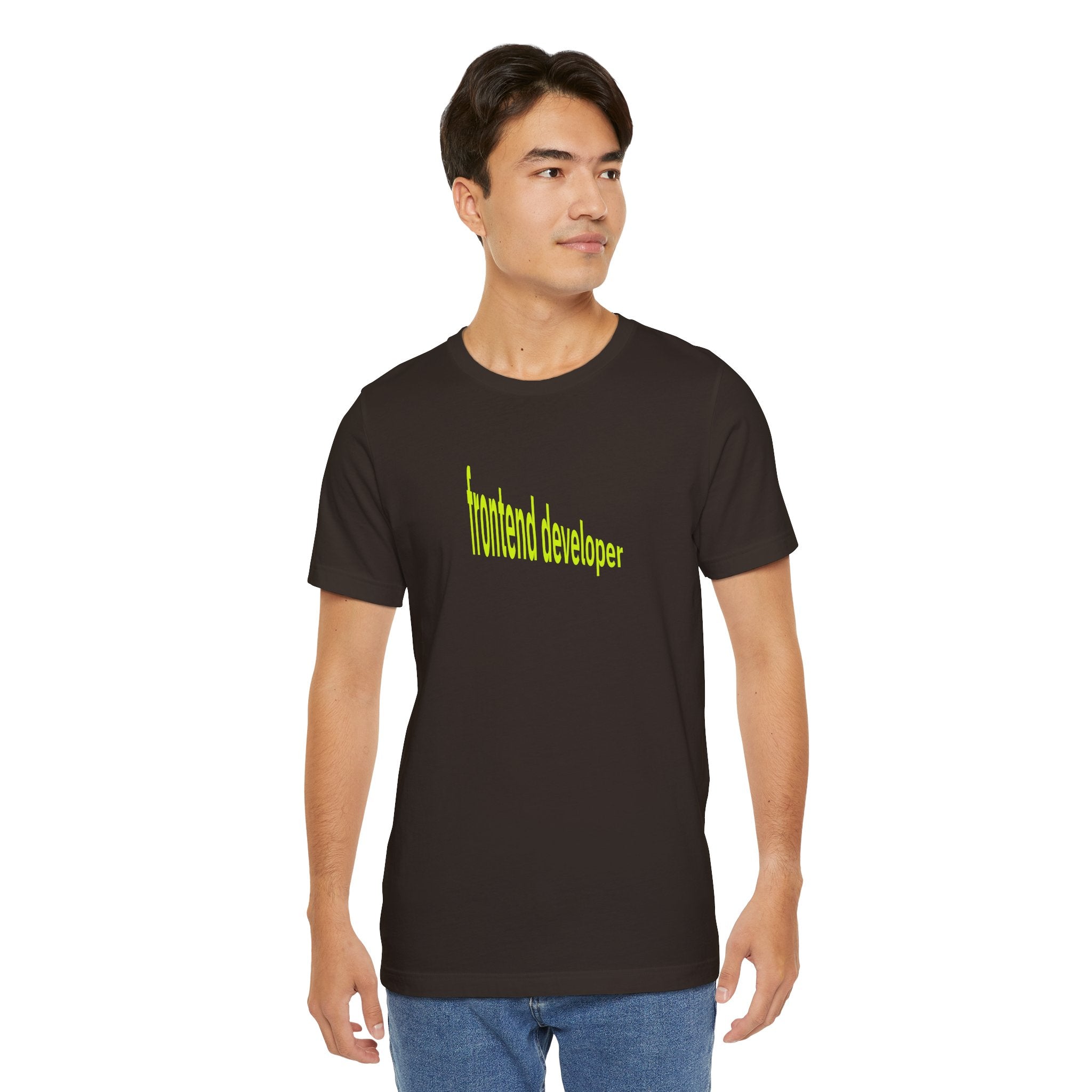 Frontend Developer T‑Shirt — Bright Neon Text Tee for Programmers