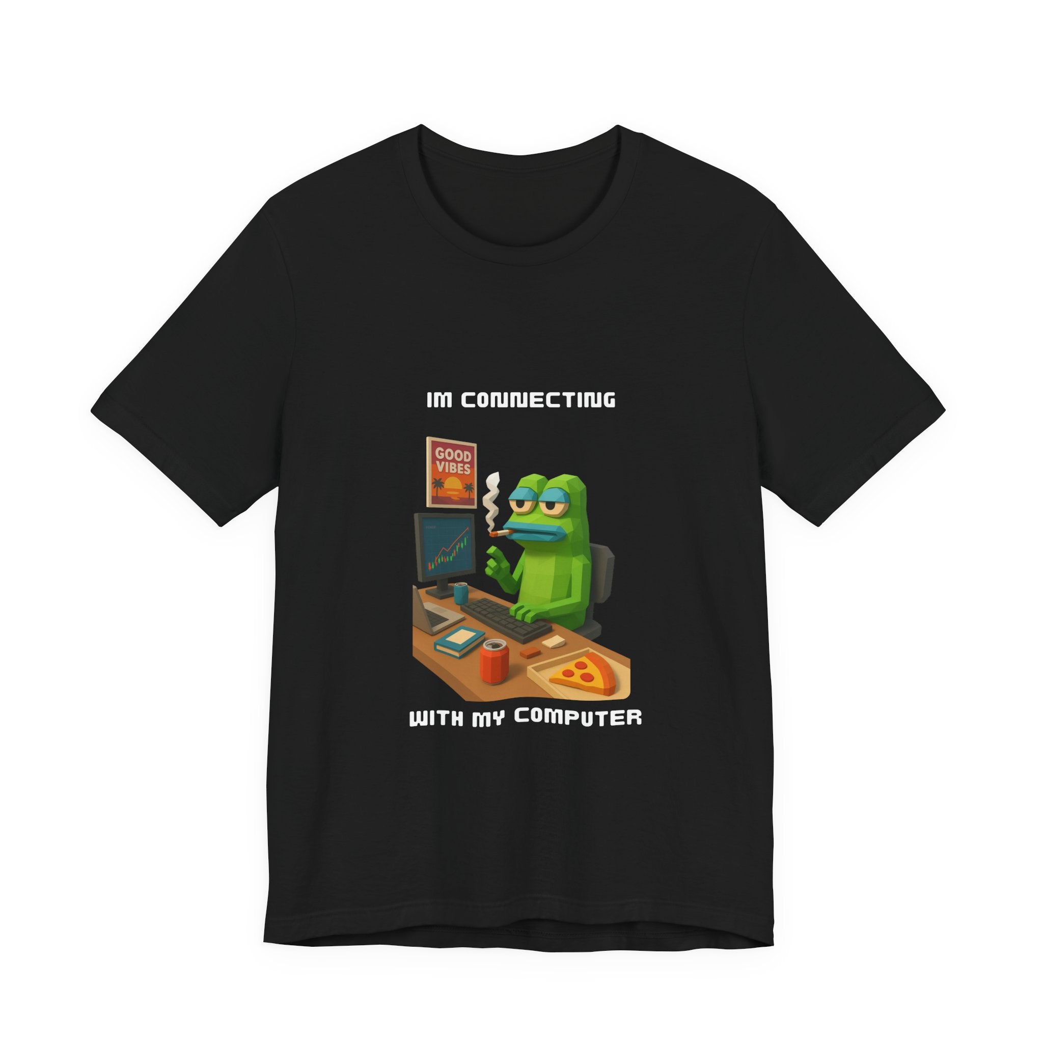 Gamer Frog Tee — "Good Vibes" Desk Gaming T-Shirt