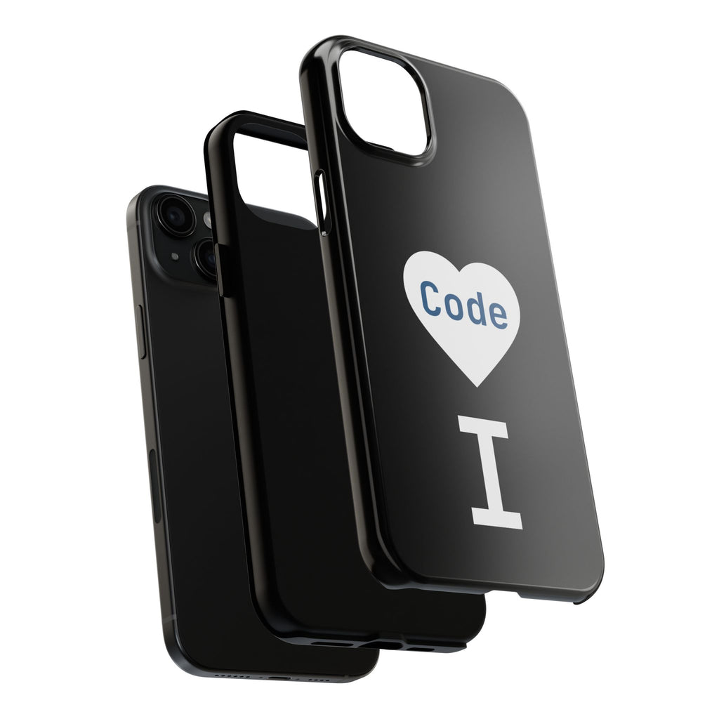 I <CODE> Heart Phone Case | Minimalist Developer Cover