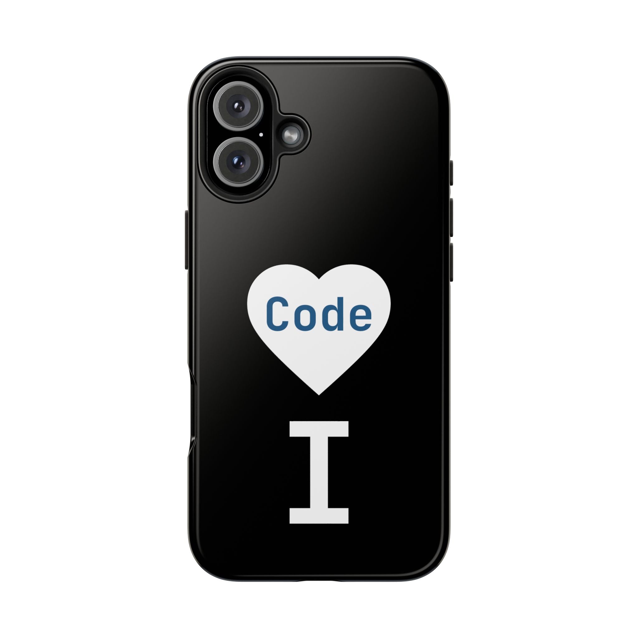 I <CODE> Heart Phone Case | Minimalist Developer Cover
