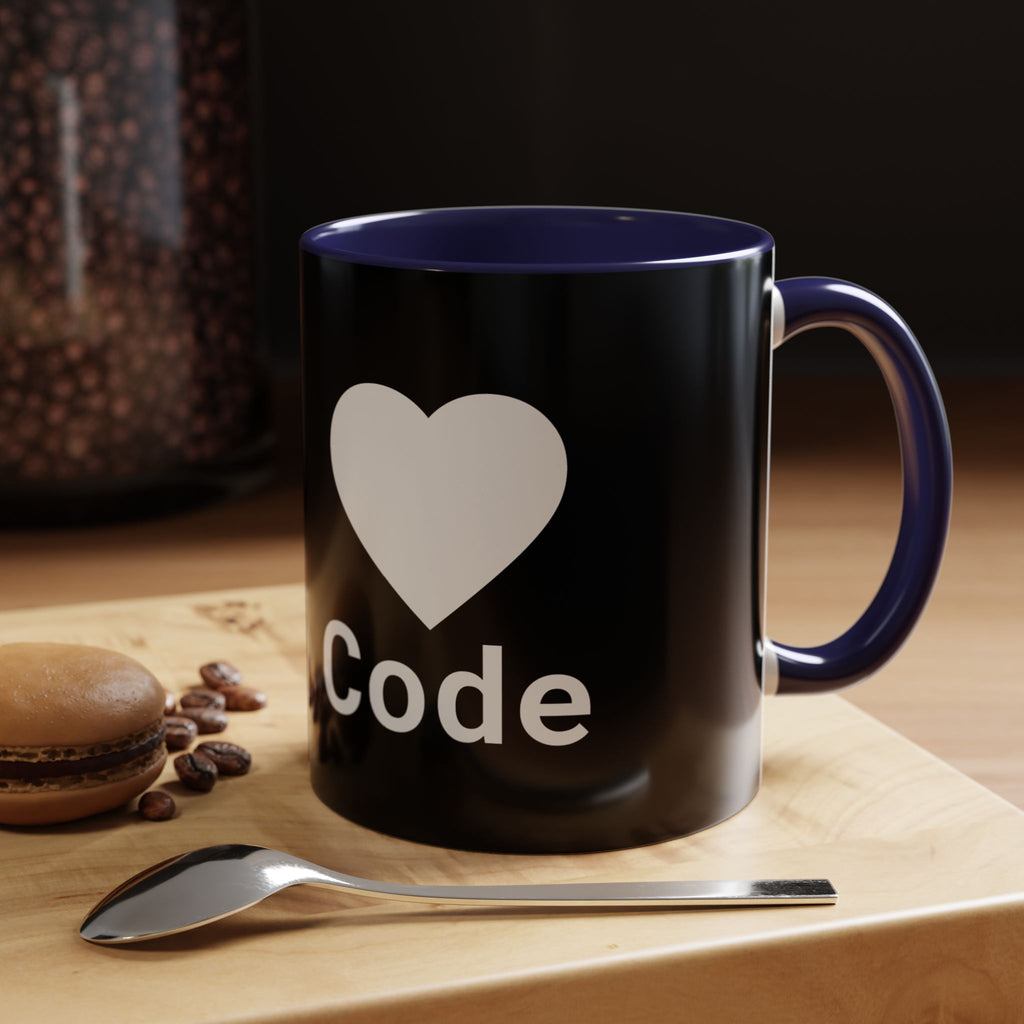 I <CODE> Heart Mug | Programmer Two-Tone Coffee Mug (11oz, 15oz)